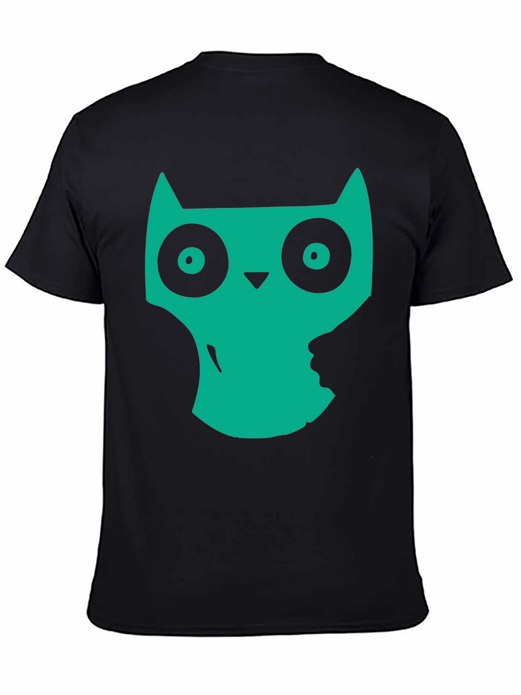 Cool Owl Graphic Print Black T-Shirt
