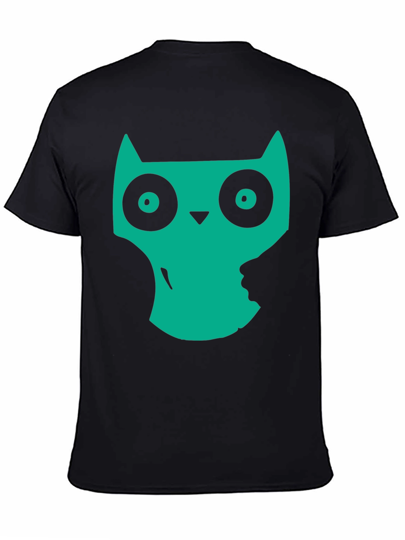 Cool Owl Graphic Print Black T-Shirt