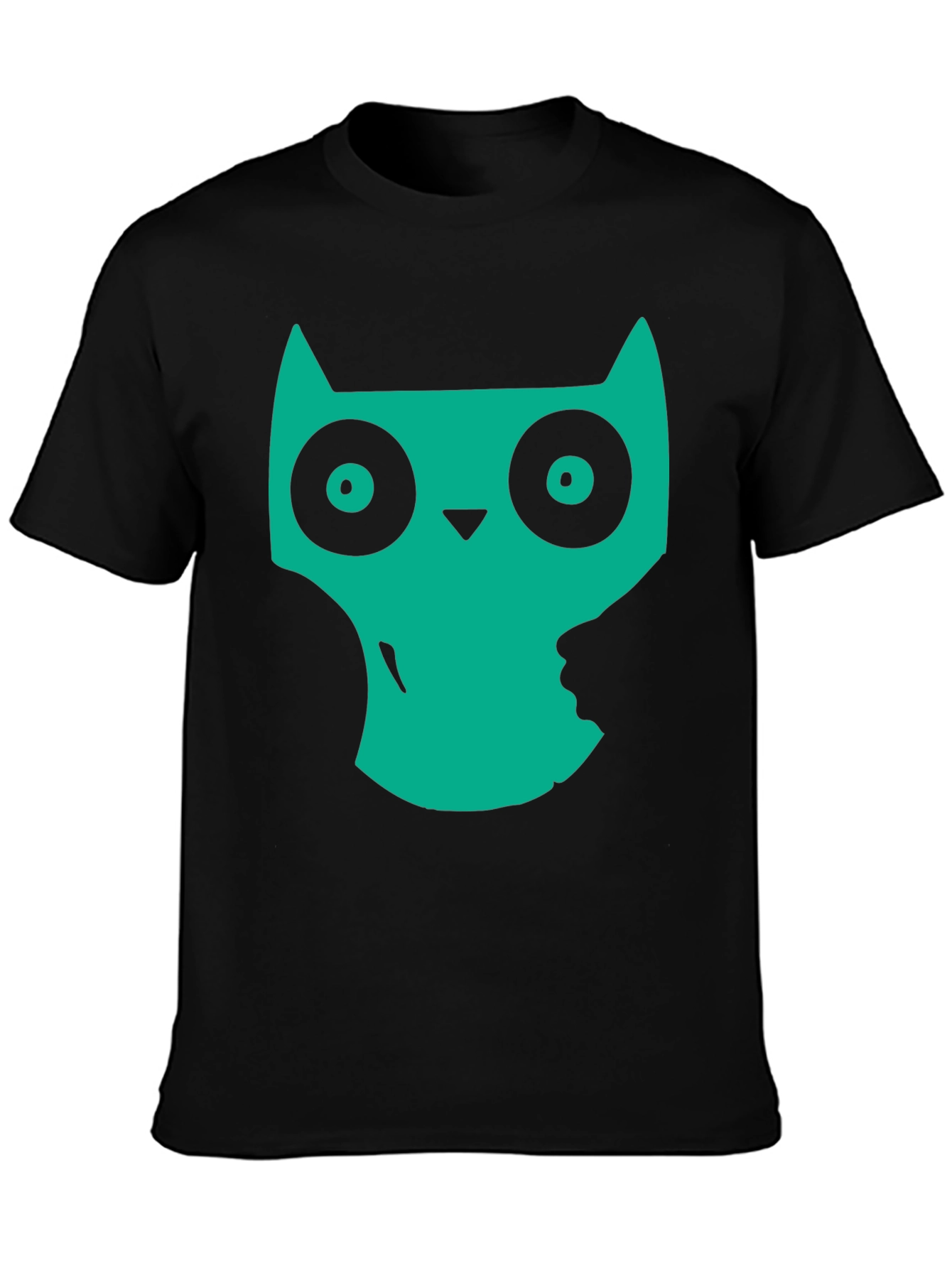 Cool Owl Graphic Print Black T-Shirt