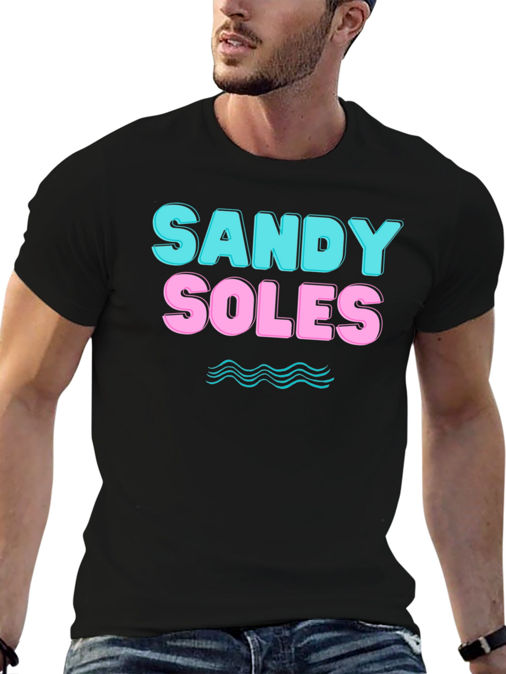 Sandy Soles Graphic Print T-Shirt - Black