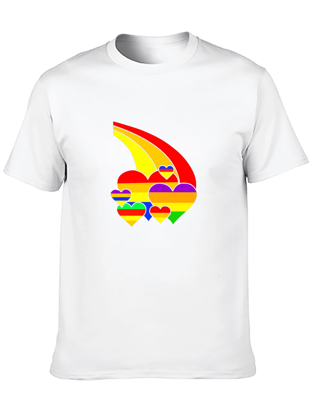 Rainbow Hearts Black T-Shirt - Pride Apparel