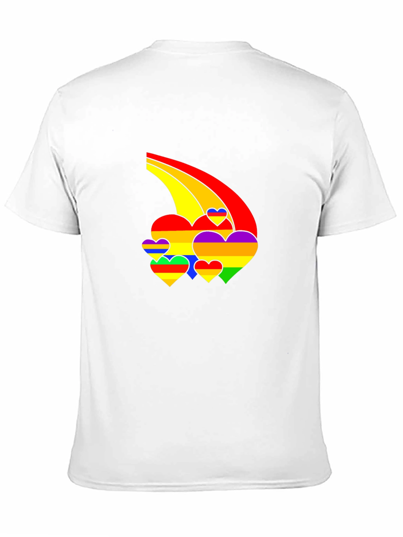 Rainbow Hearts Black T-Shirt - Pride Apparel