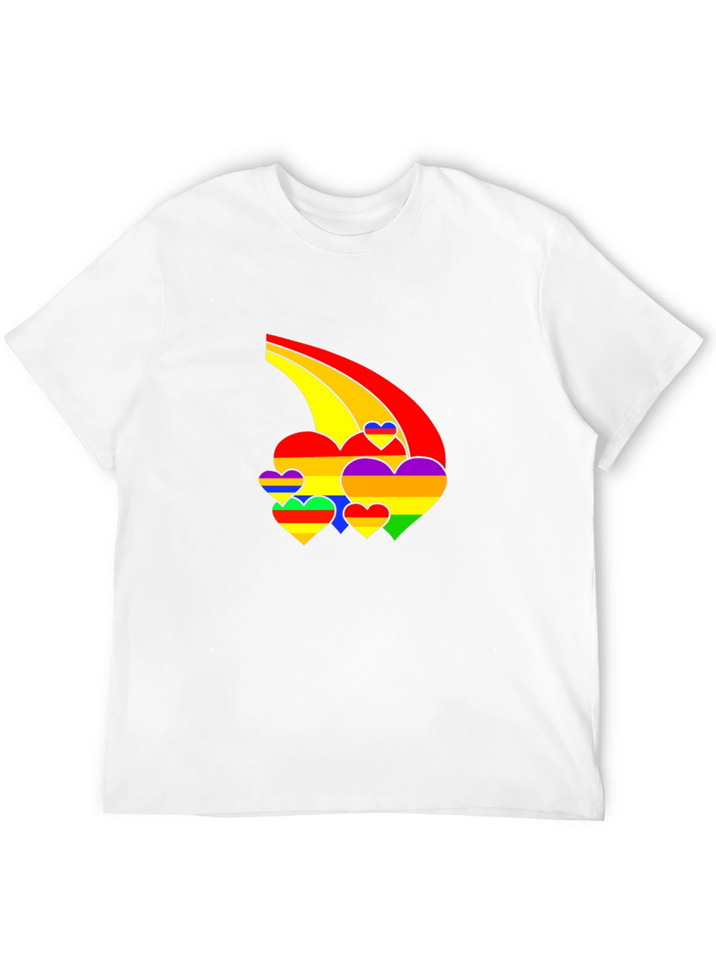 Rainbow Hearts Black T-Shirt - Pride Apparel