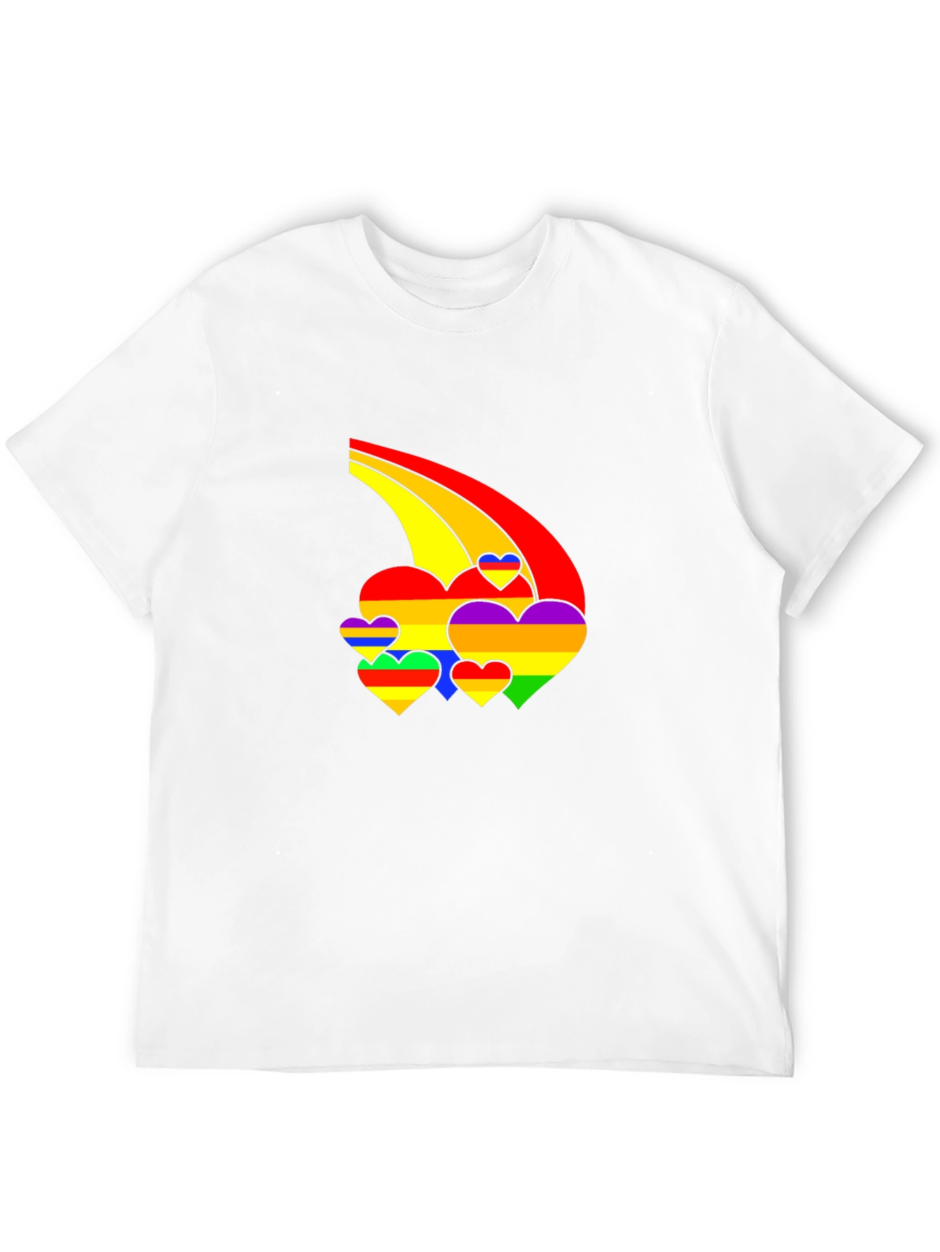 Rainbow Hearts Black T-Shirt - Pride Apparel