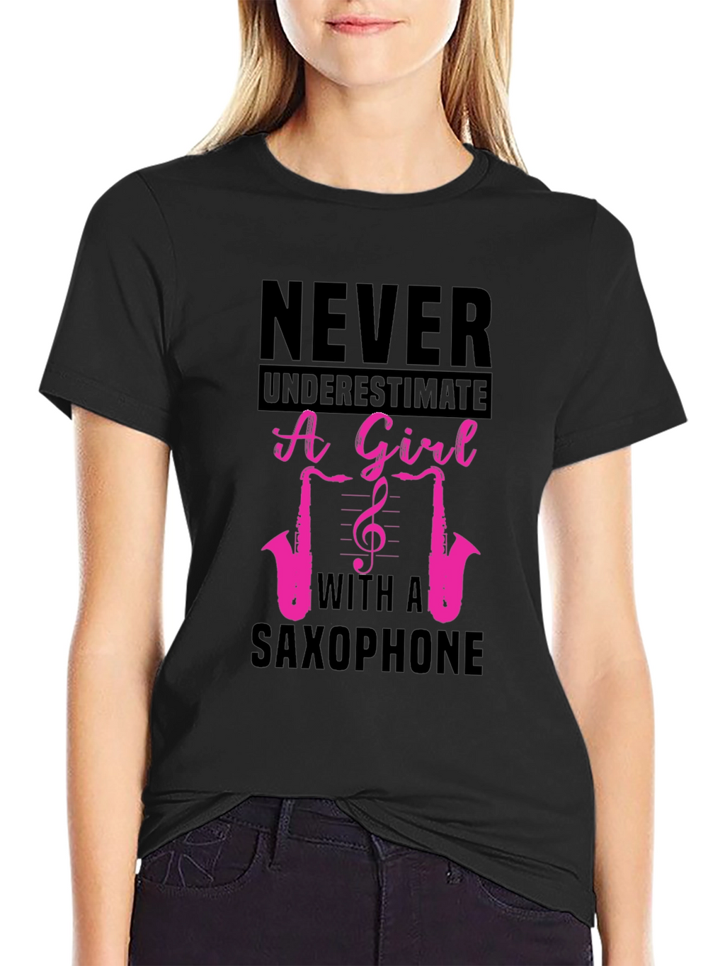 Never Underestimate a Girl with a Saxophone T-Shirt