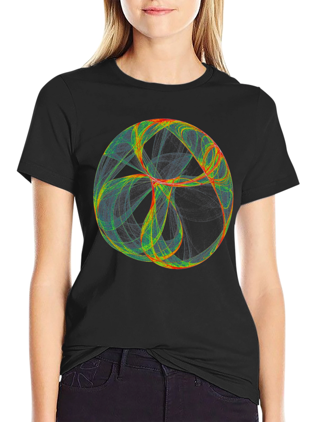 Abstract Orb Graphic Tee - Modern Black T-Shirt