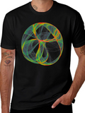 Abstract Orb Graphic Tee - Modern Black T-Shirt