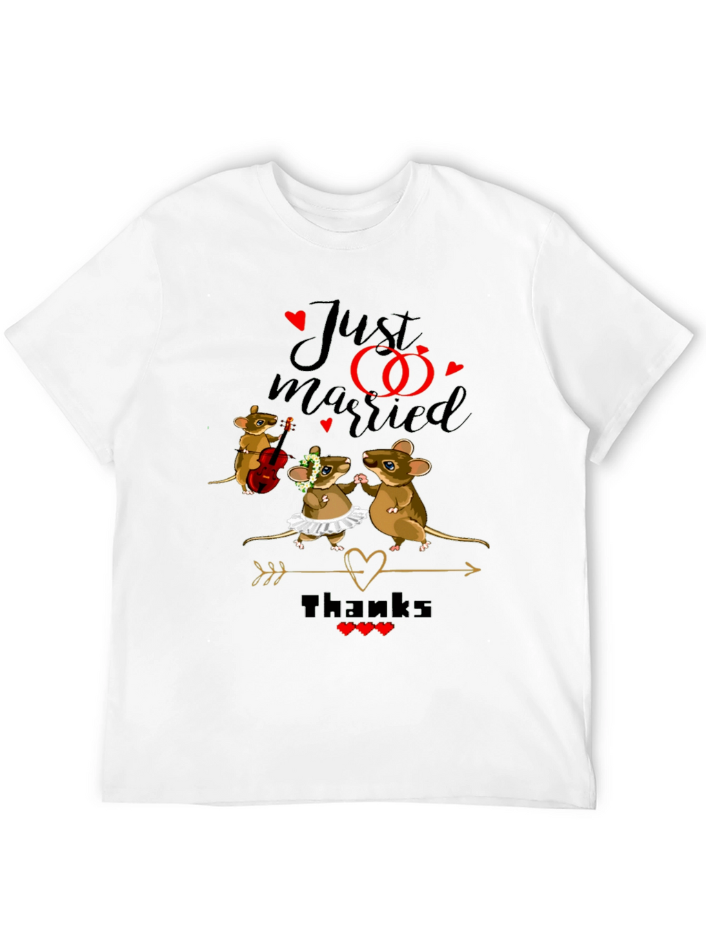 Cute Just Married Mouse Wedding T-Shirt