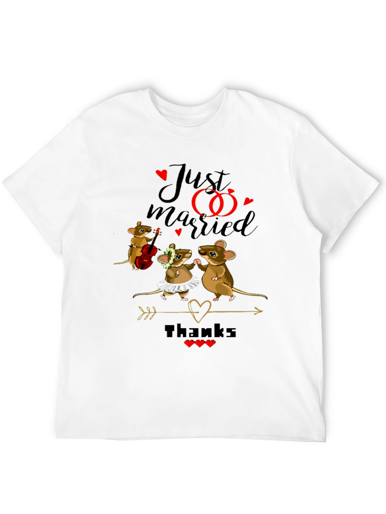 Cute Just Married Mouse Wedding T-Shirt