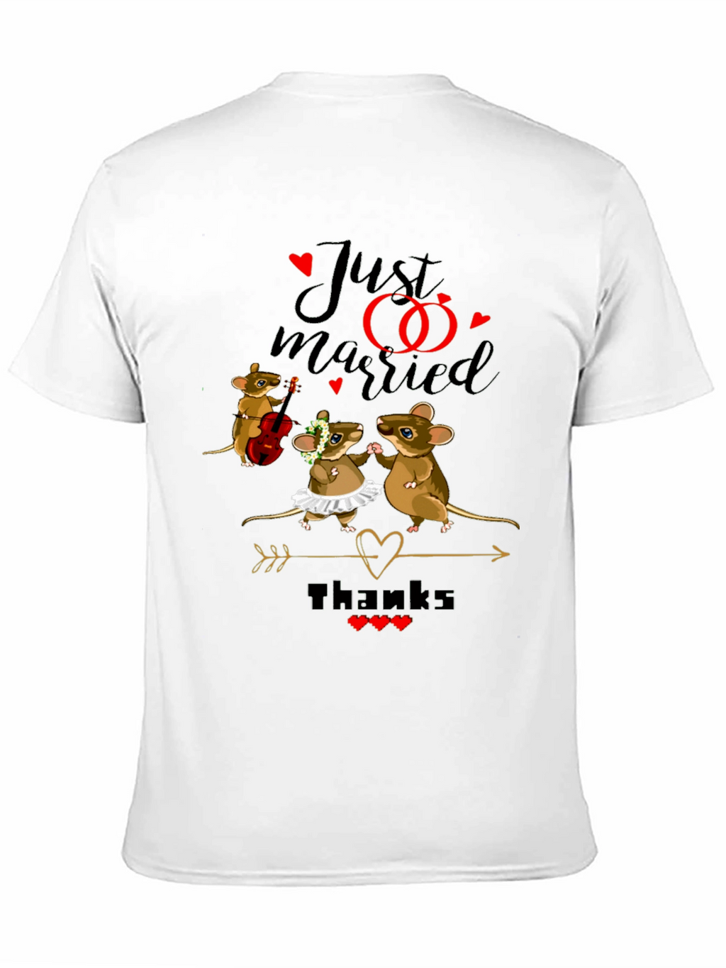 Cute Just Married Mouse Wedding T-Shirt