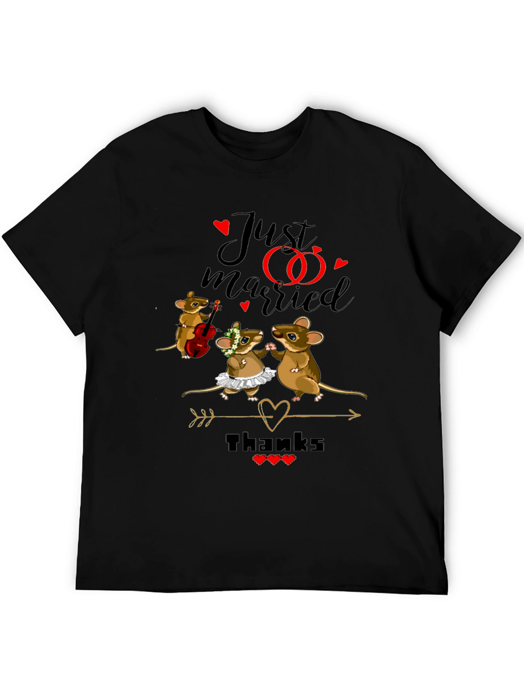 Cute Just Married Mouse Wedding T-Shirt