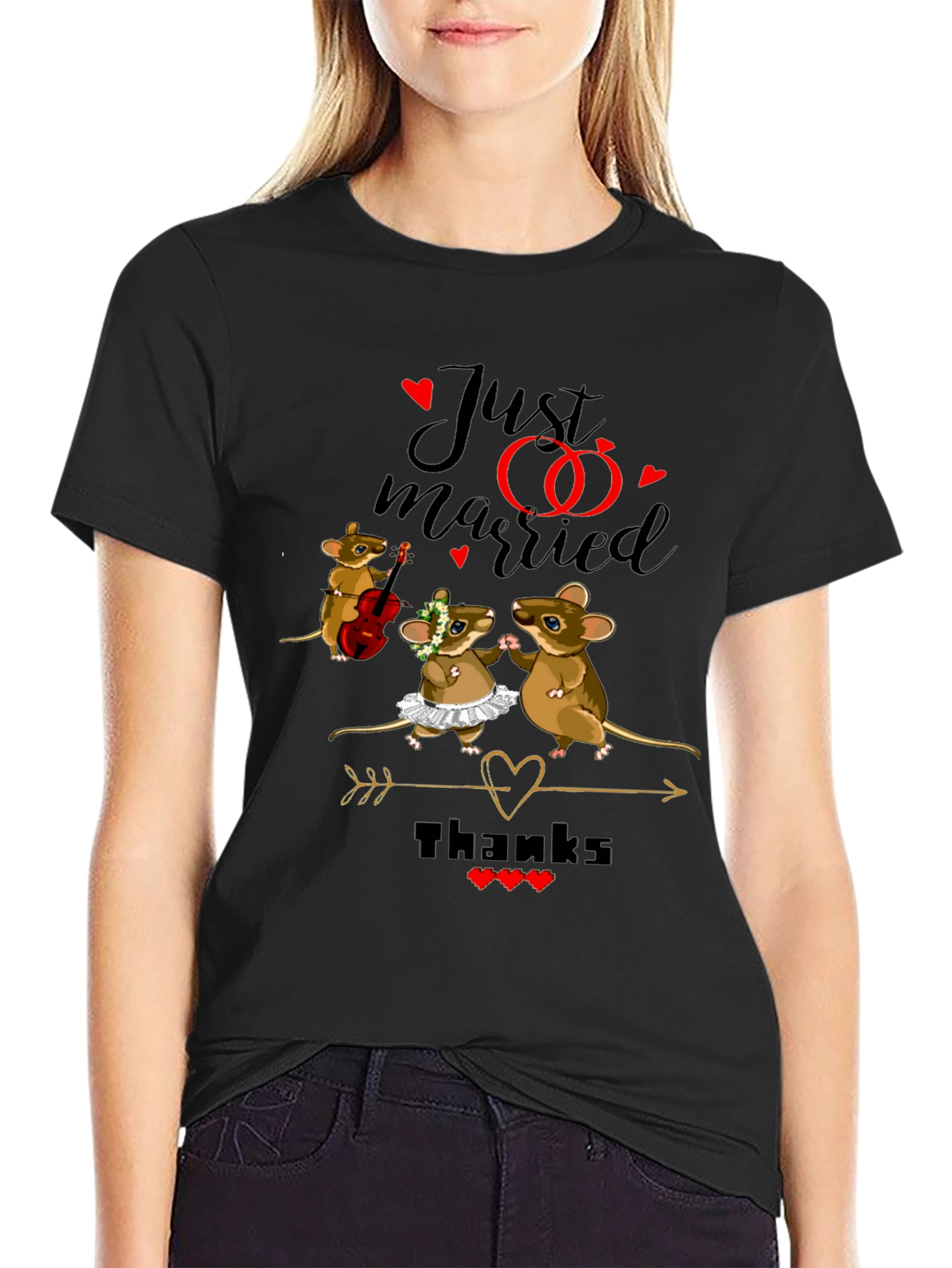 Cute Just Married Mouse Wedding T-Shirt