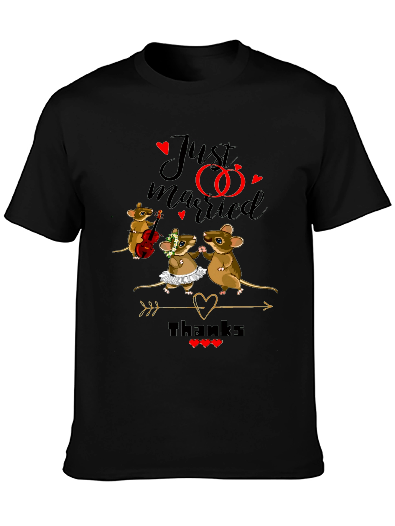 Cute Just Married Mouse Wedding T-Shirt