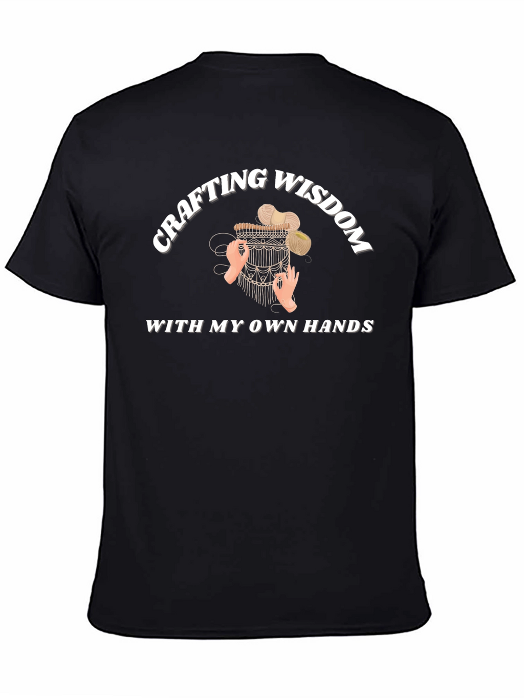 Crafting Wisdom T-Shirt: Handmade Macrame Art