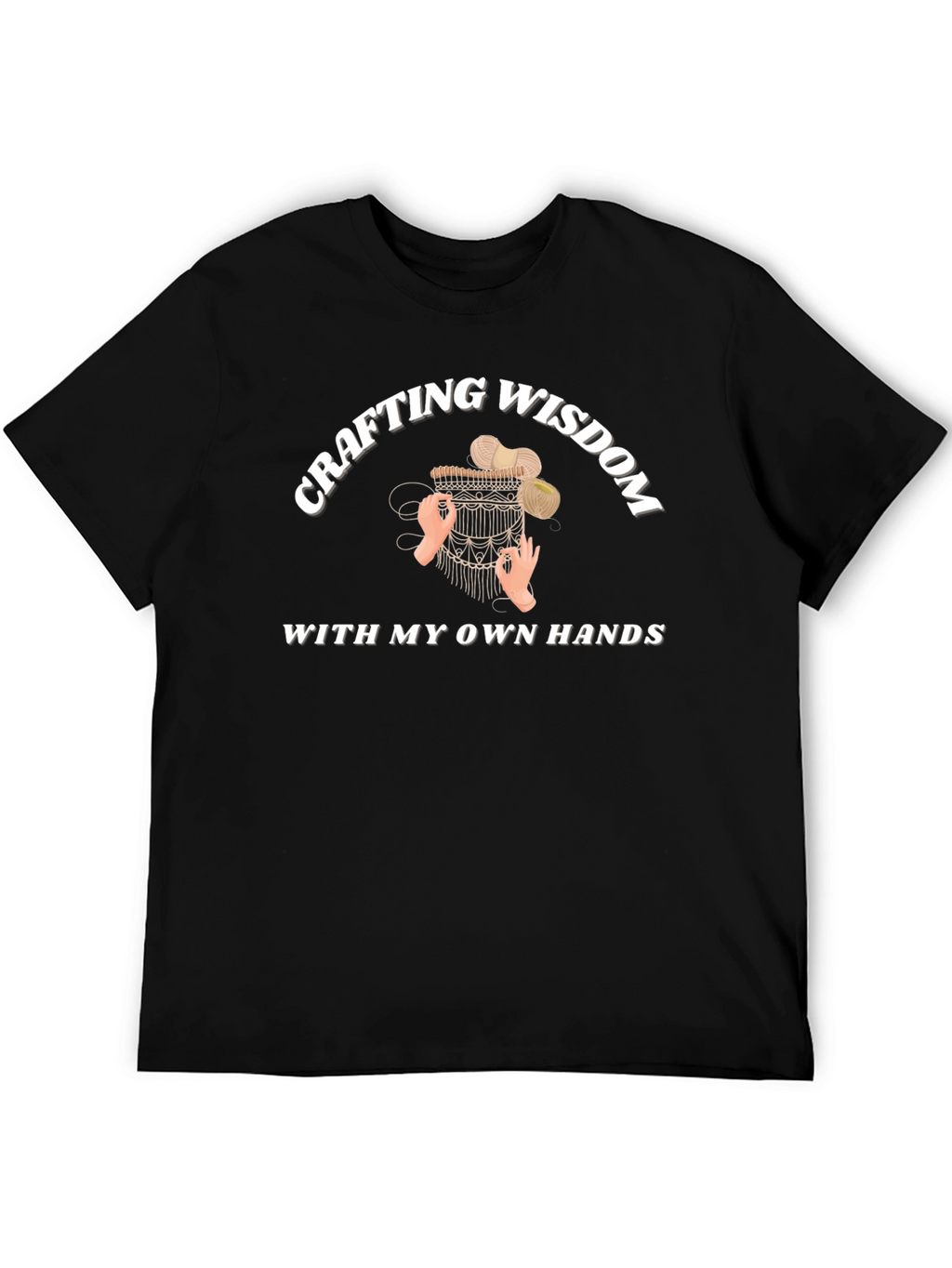 Crafting Wisdom T-Shirt: Handmade Macrame Art