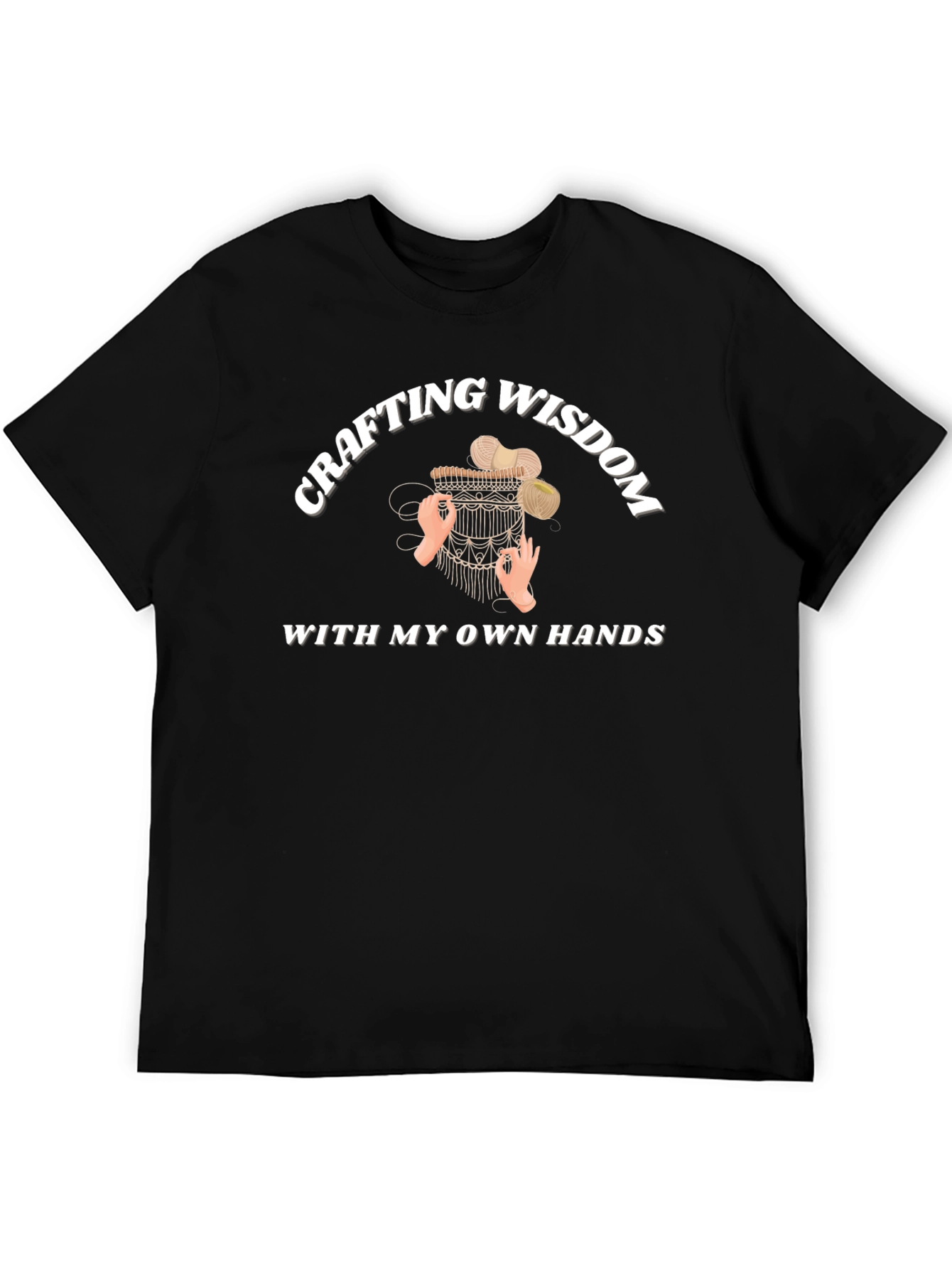Crafting Wisdom T-Shirt: Handmade Macrame Art