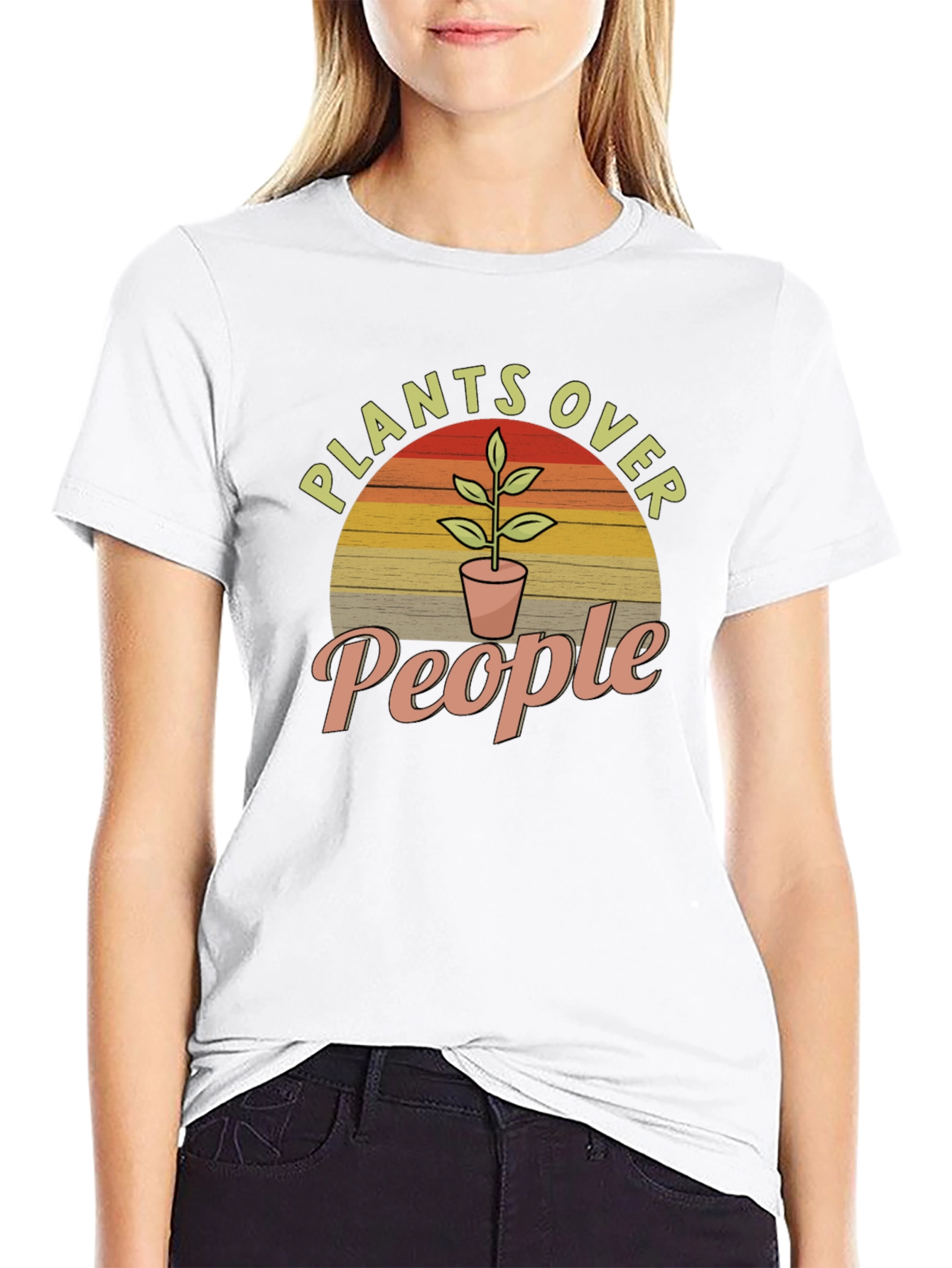 Plants Over People Graphic Tee - Nature Lover T-Shirt