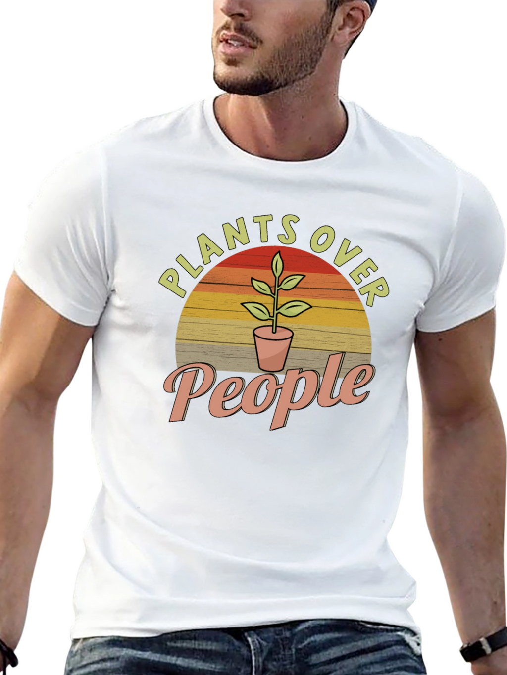 Plants Over People Graphic Tee - Nature Lover T-Shirt