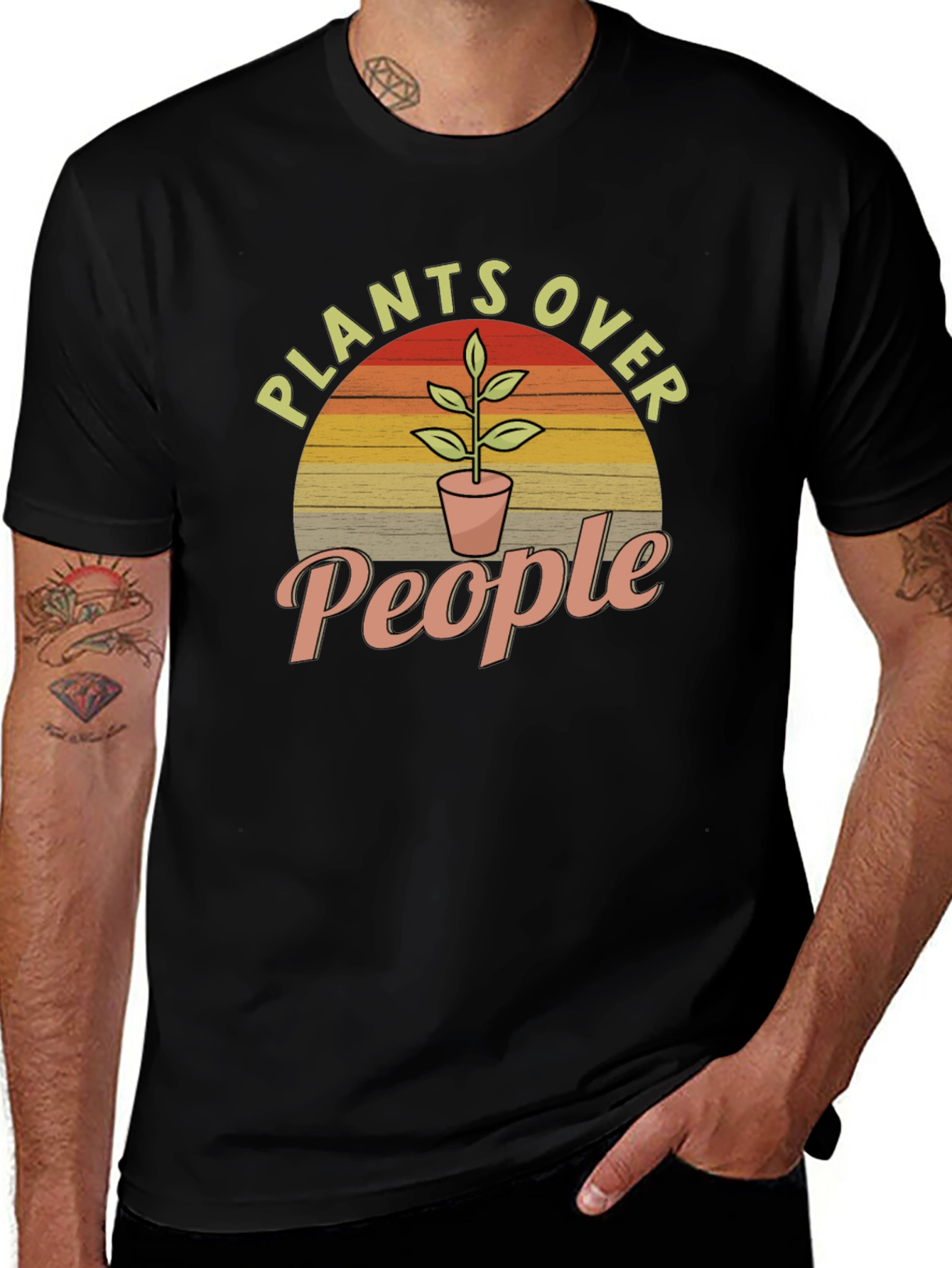 Plants Over People Graphic Tee - Nature Lover T-Shirt