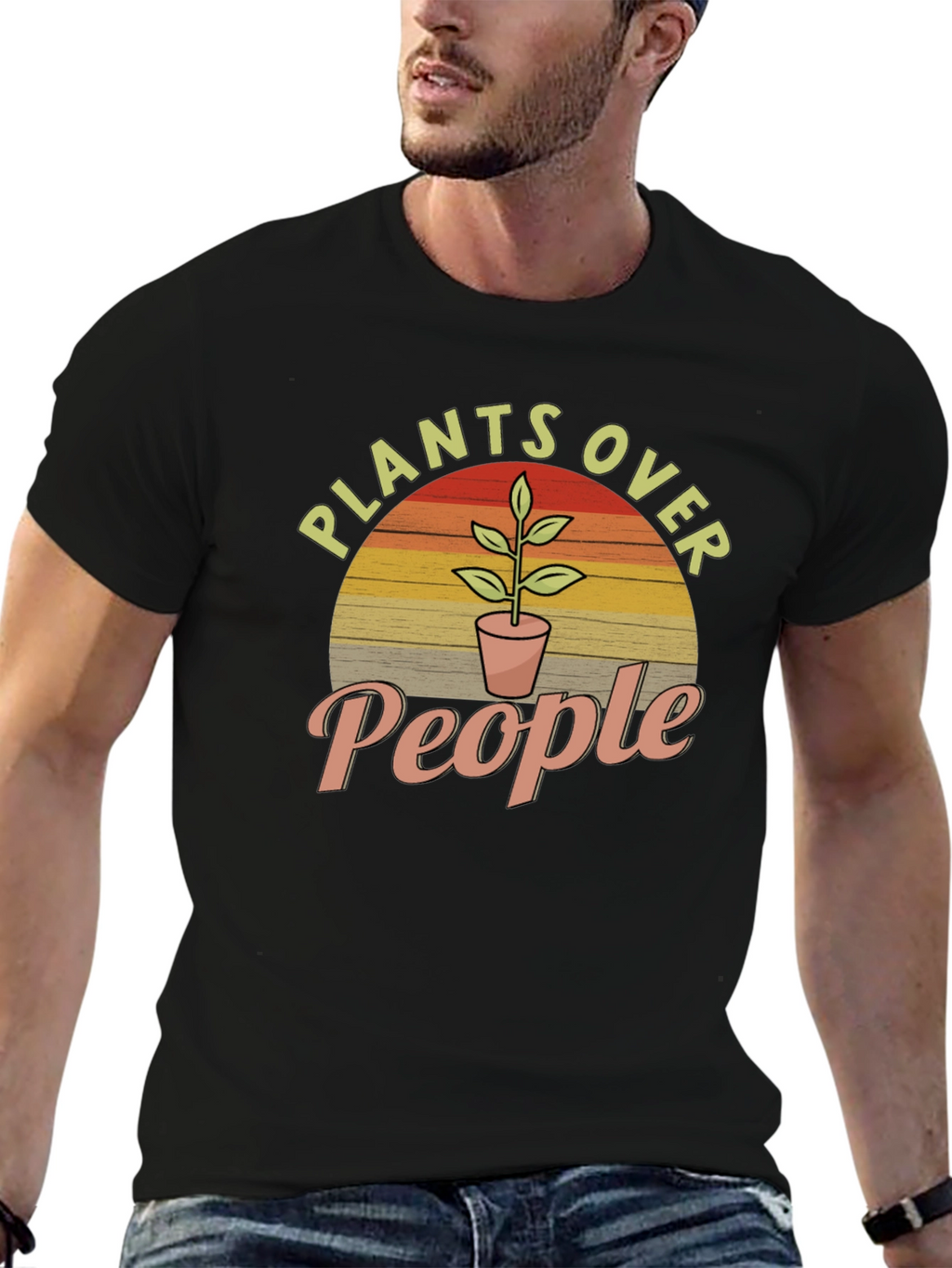 Plants Over People Graphic Tee - Nature Lover T-Shirt