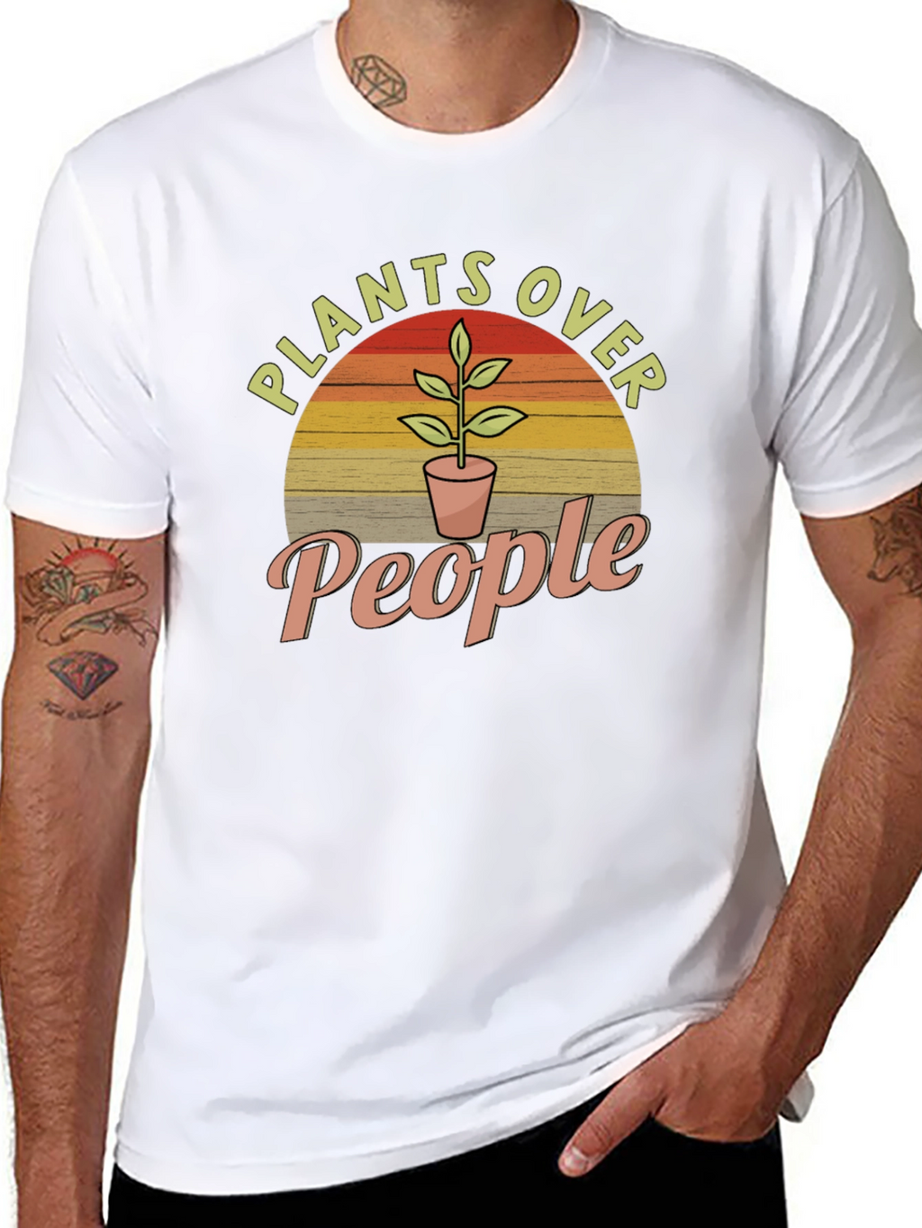 Plants Over People Graphic Tee - Nature Lover T-Shirt