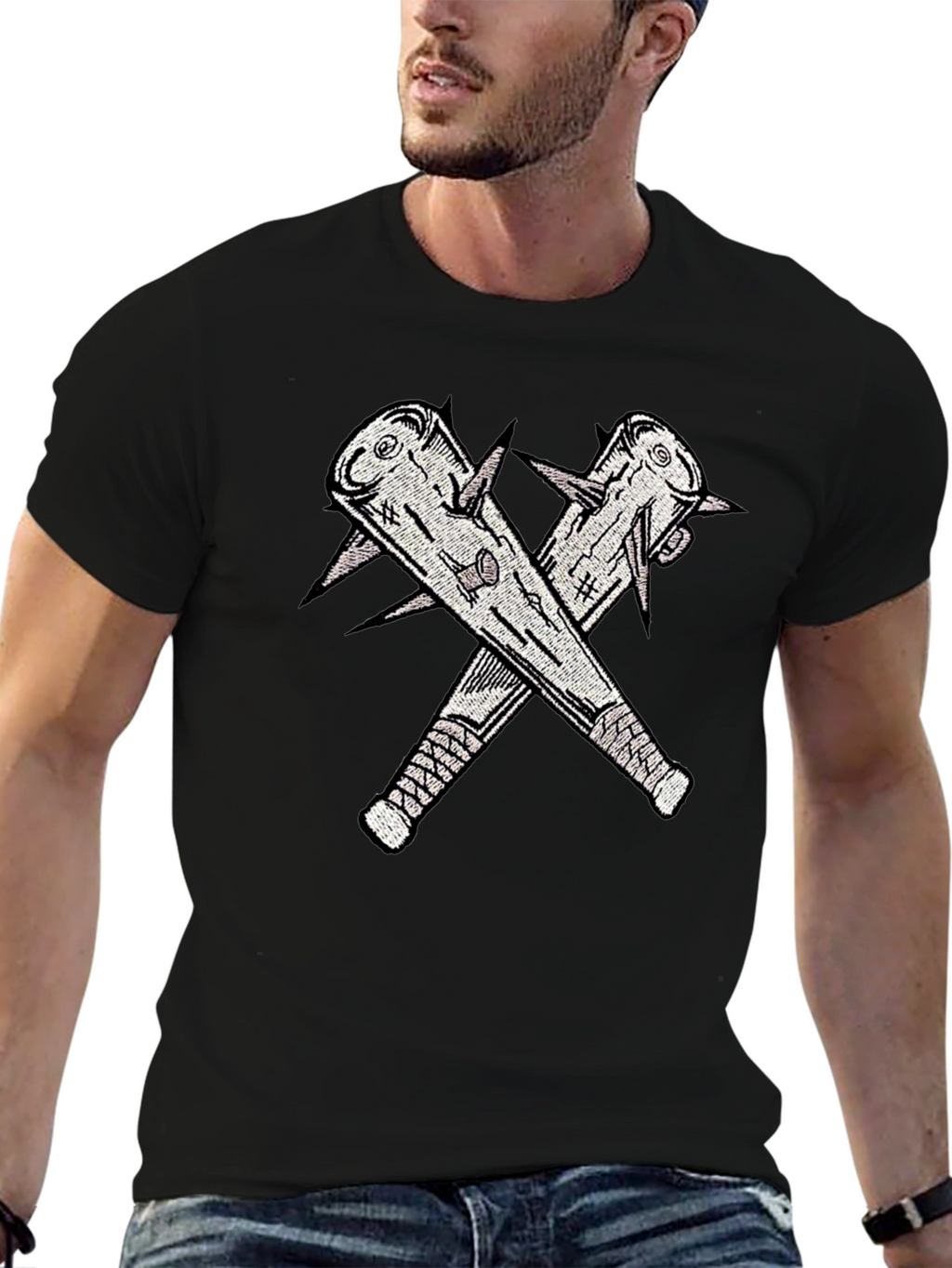 Spiked Club Graphic Black T-Shirt