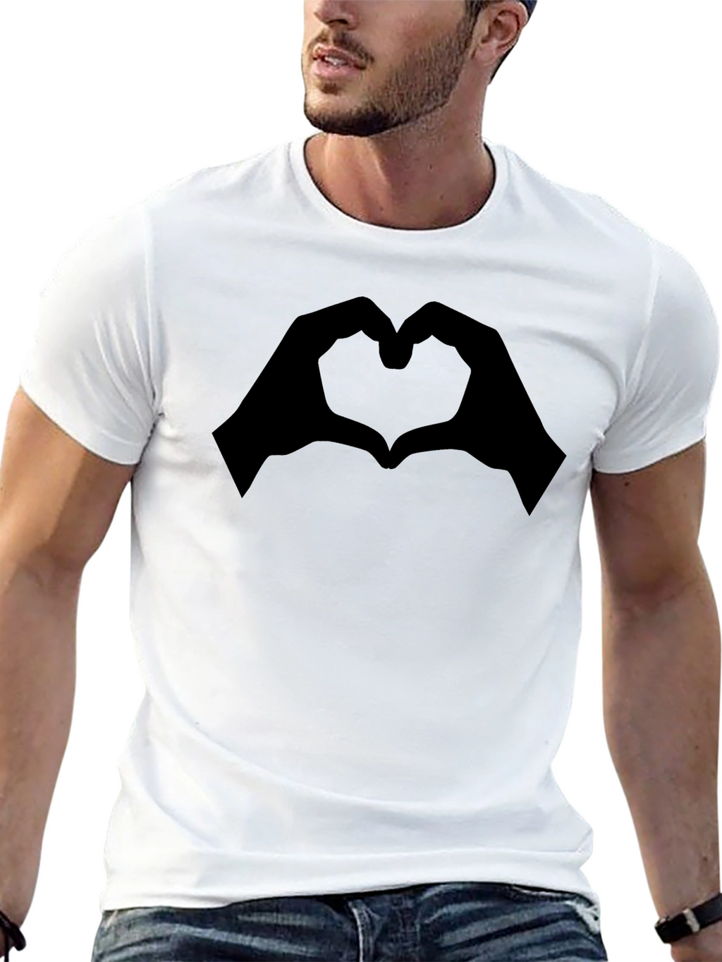Heart Hands Graphic Tee - Modern Black T-Shirt