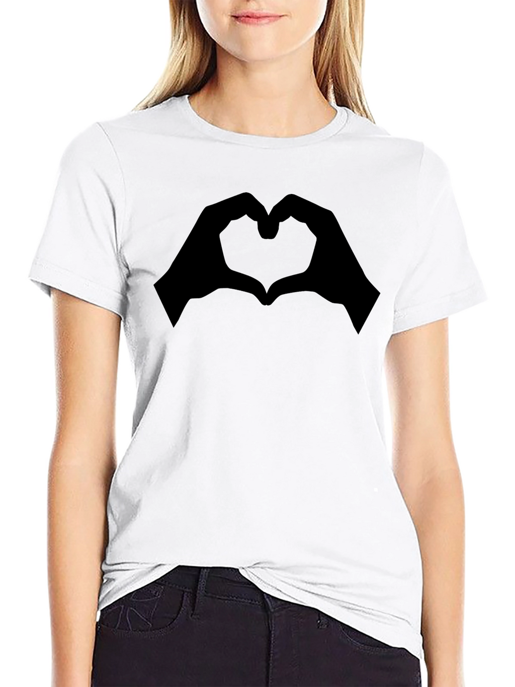 Heart Hands Graphic Tee - Modern Black T-Shirt