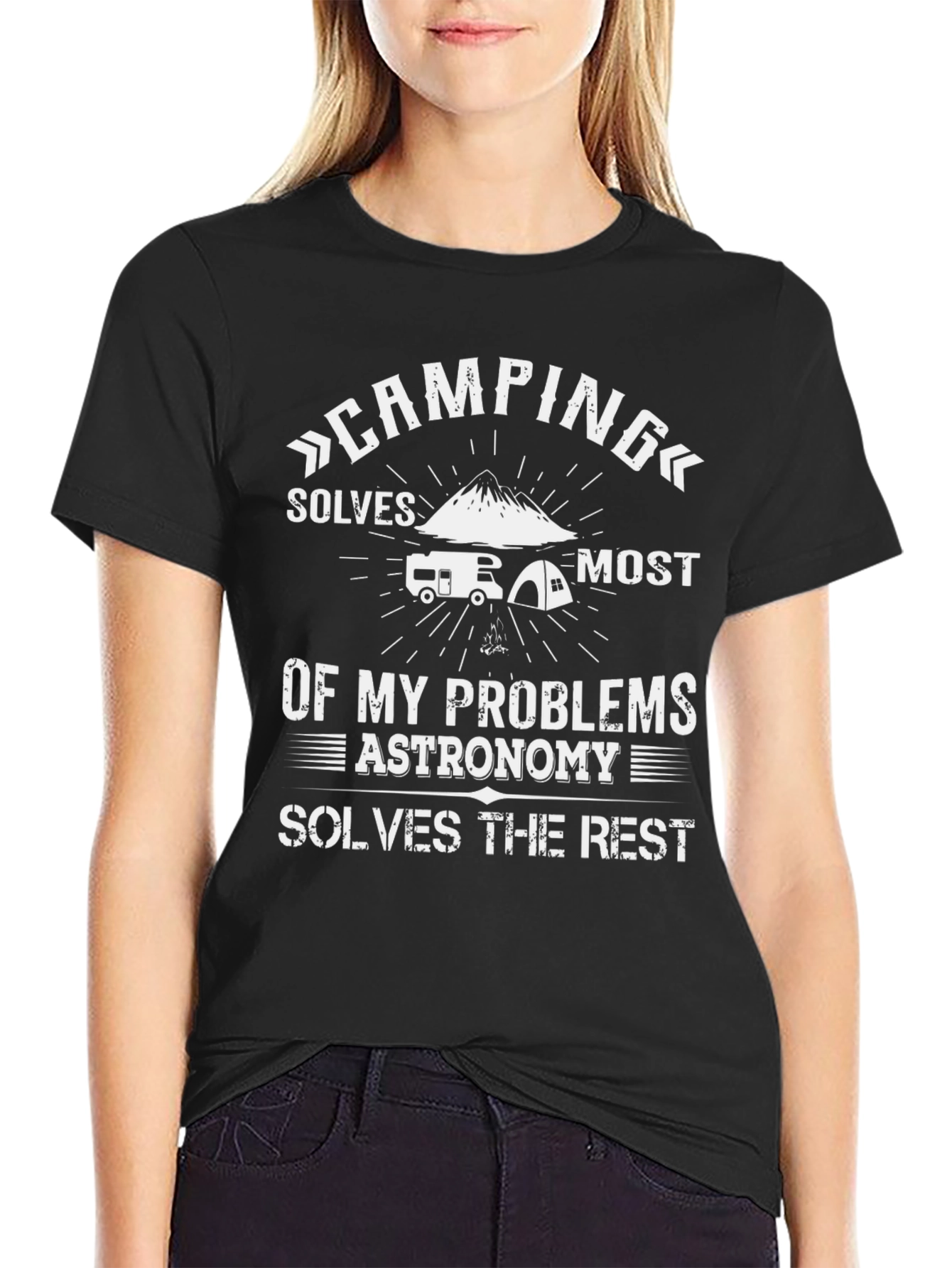 Camping & Astronomy T-Shirt: Solves My Problems Tee