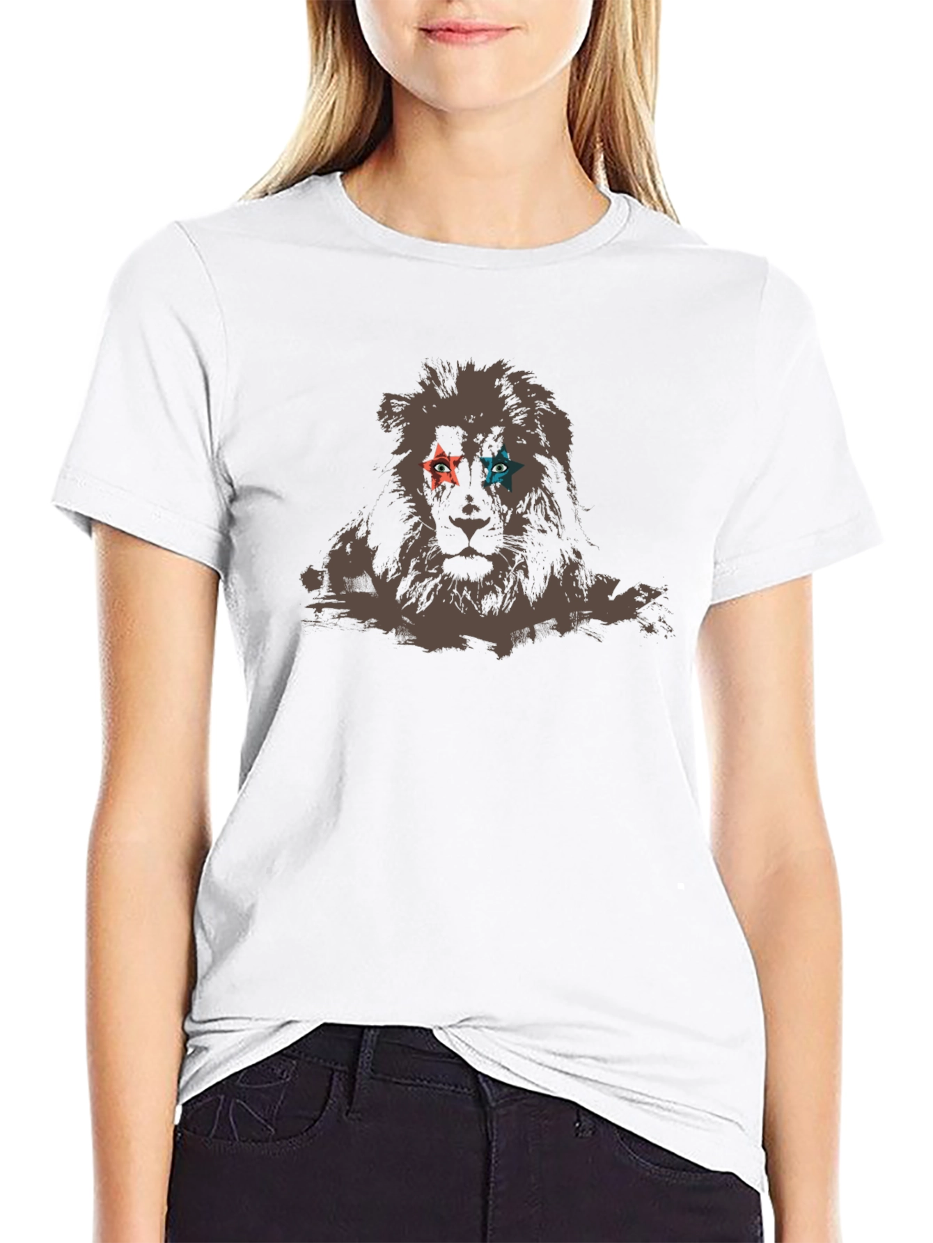 Lion Star Eyes Graphic Tee - Unique Print