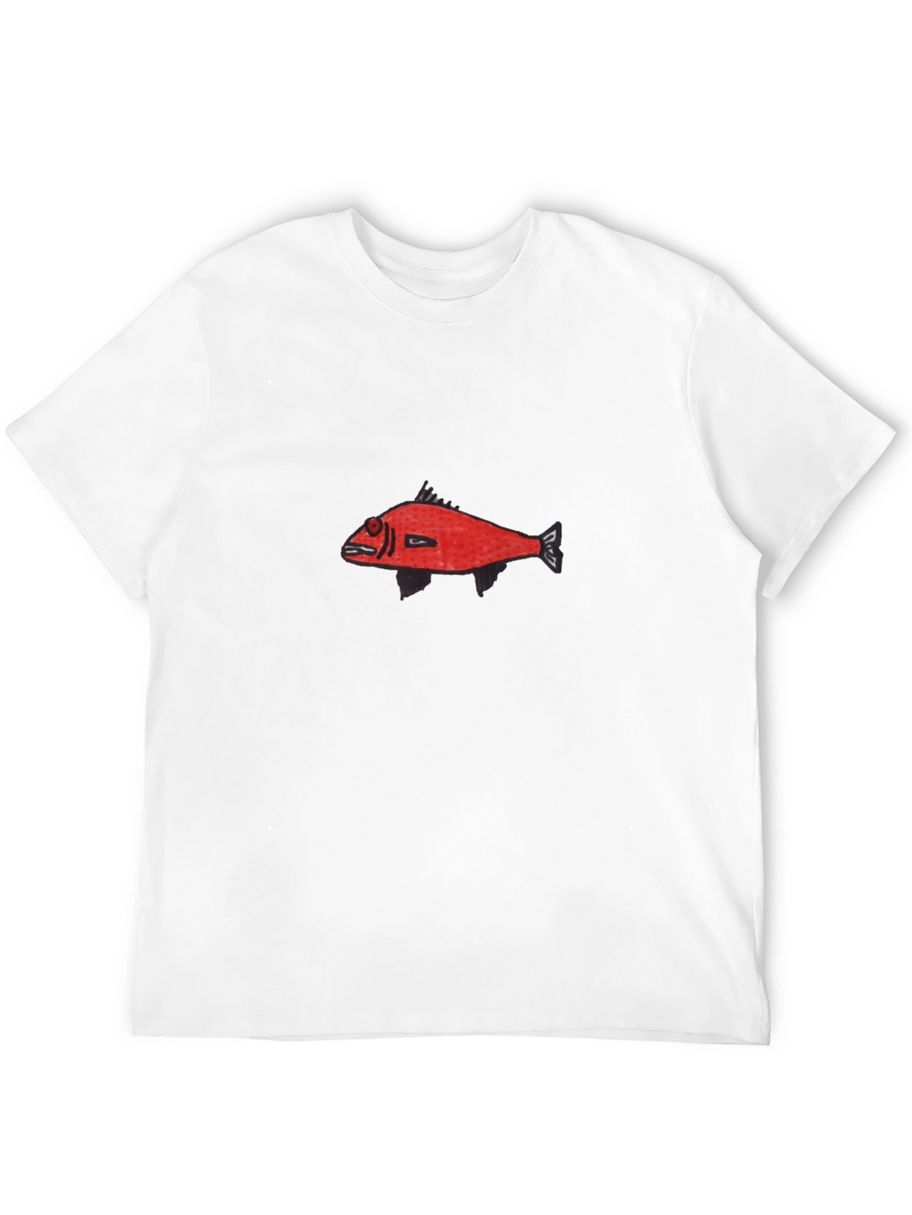 Red Fish Graphic Black T-Shirt - Unique Design