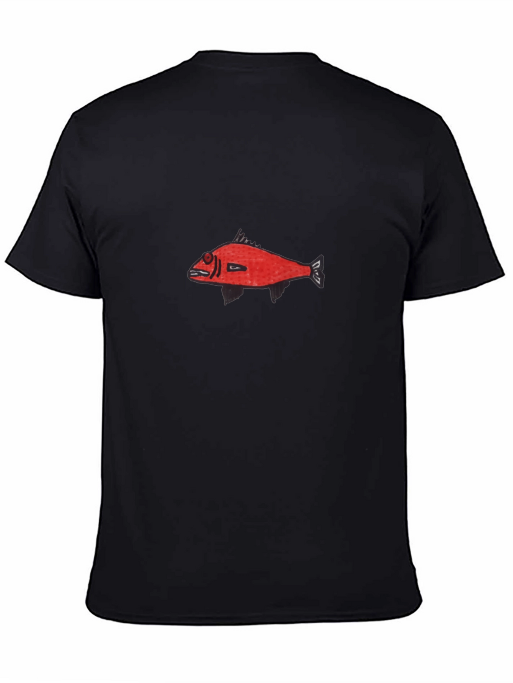 Red Fish Graphic Black T-Shirt - Unique Design