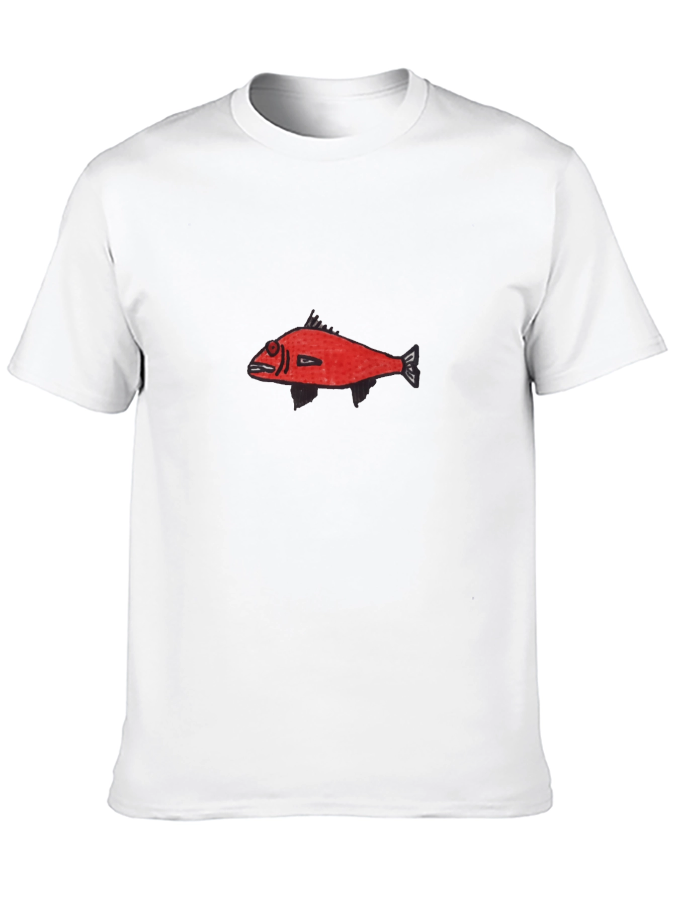 Red Fish Graphic Black T-Shirt - Unique Design