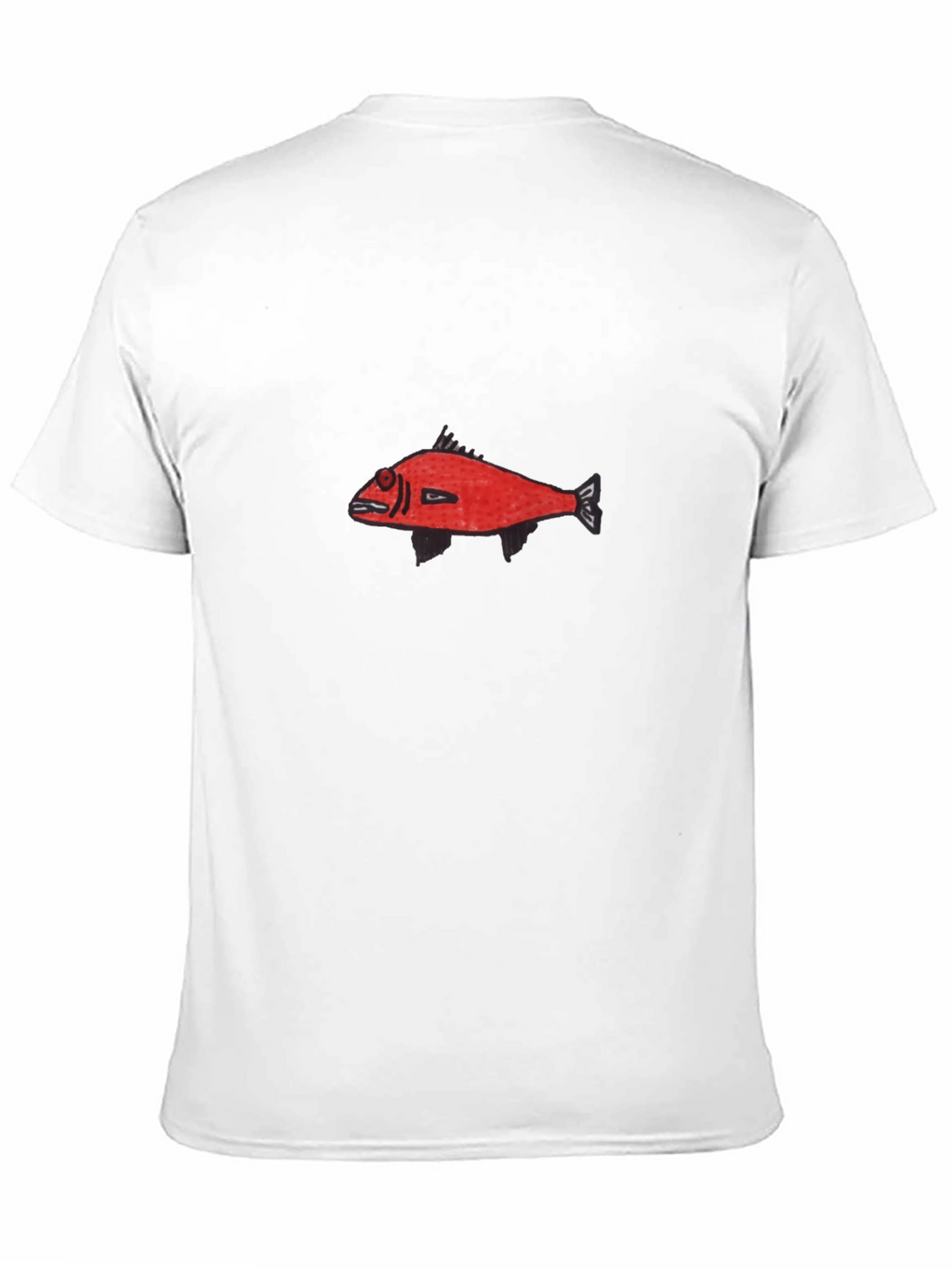 Red Fish Graphic Black T-Shirt - Unique Design