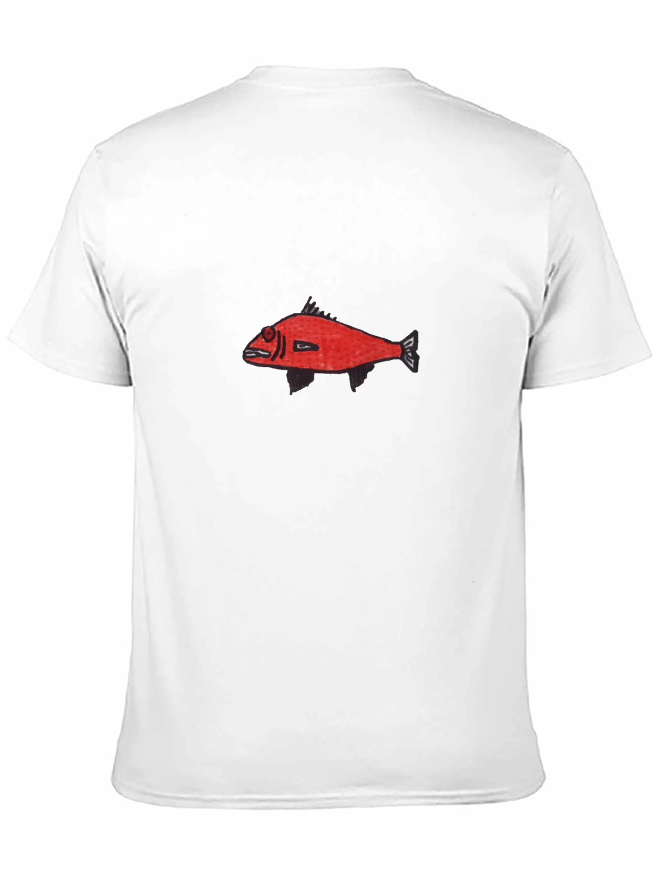 Red Fish Graphic Black T-Shirt - Unique Design