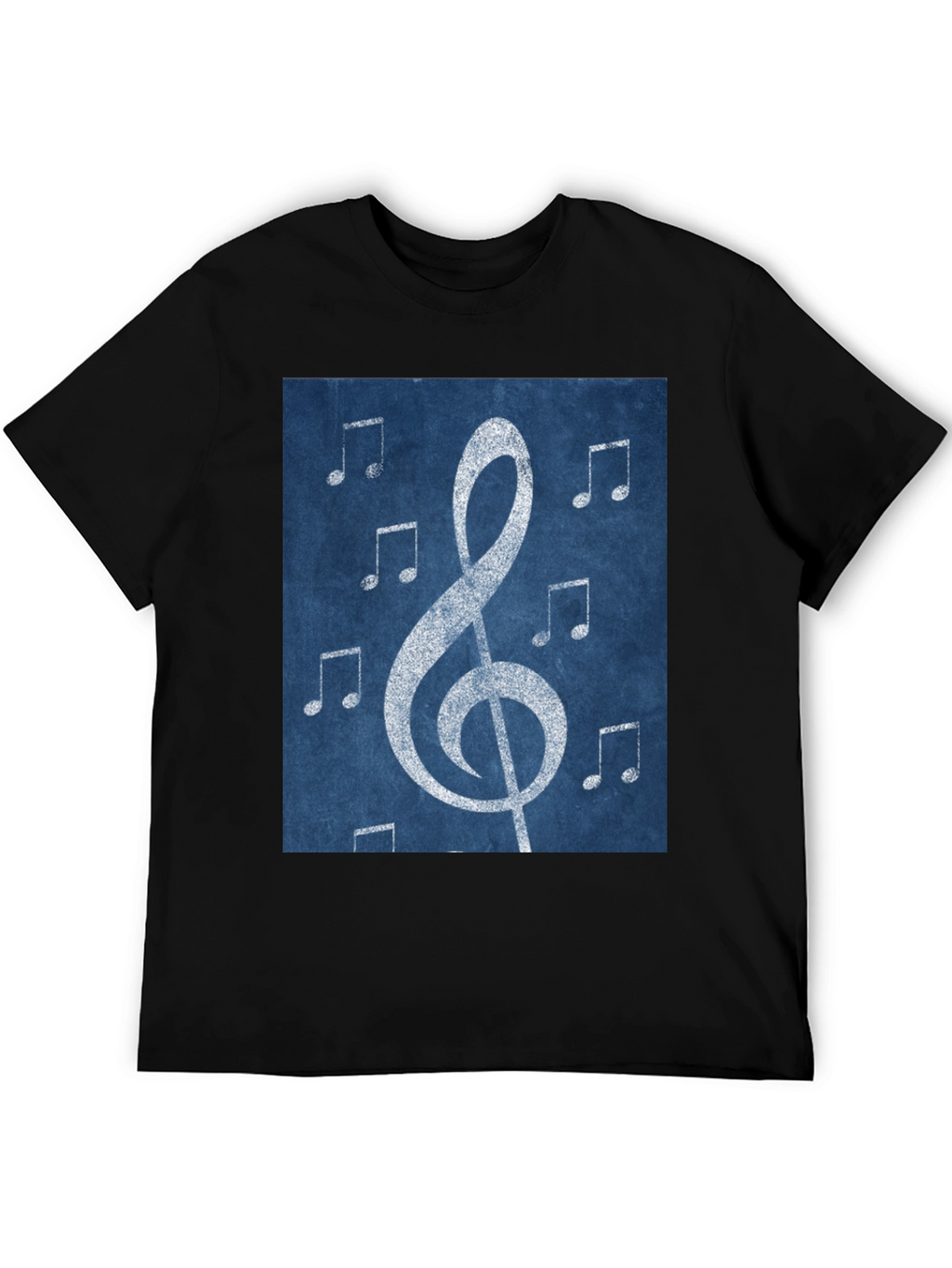 Musical Note Graphic Tee - Black Cotton T-Shirt