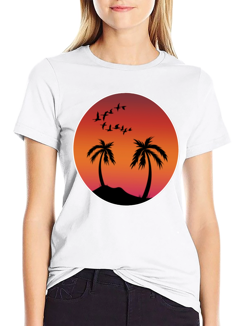 Sunset Palm Tee