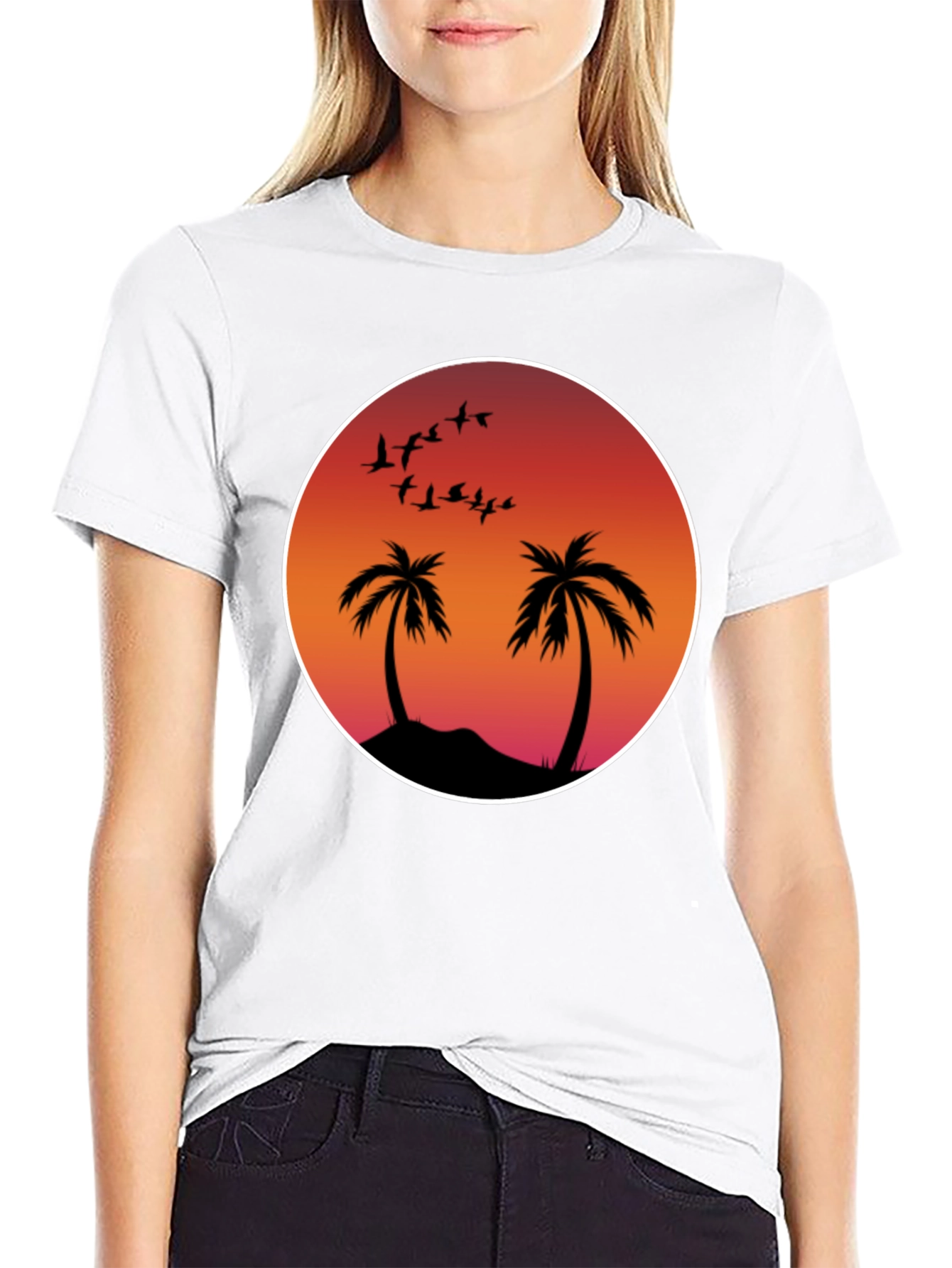 Sunset Palm Tee