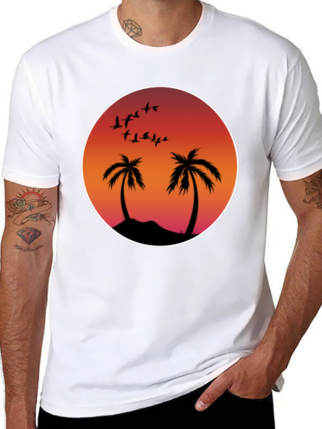 Sunset Palm Tee
