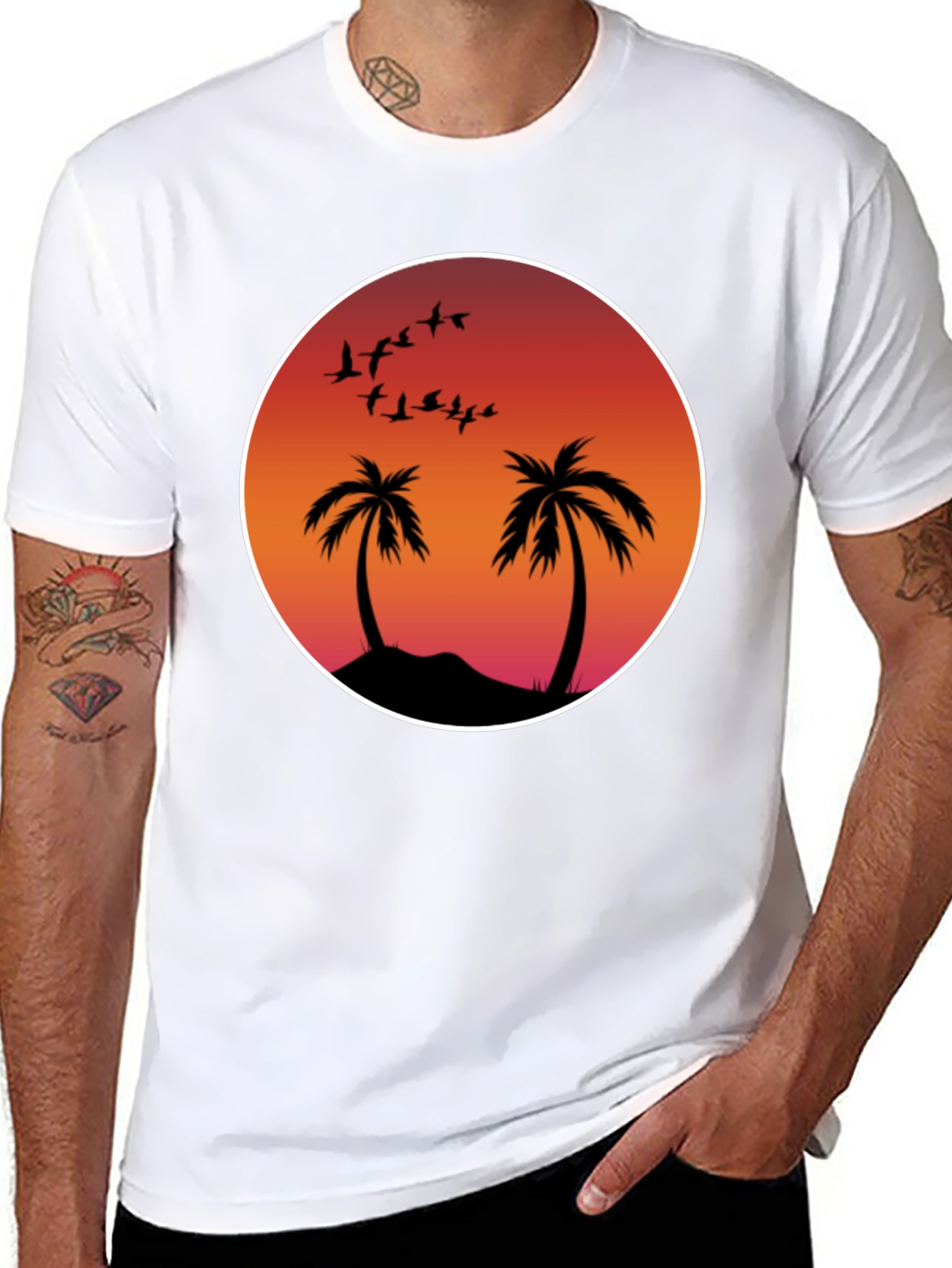 Sunset Palm Tee