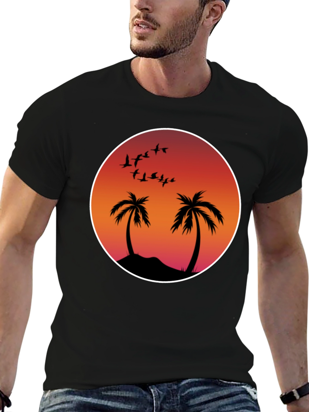 Sunset Palm Tee