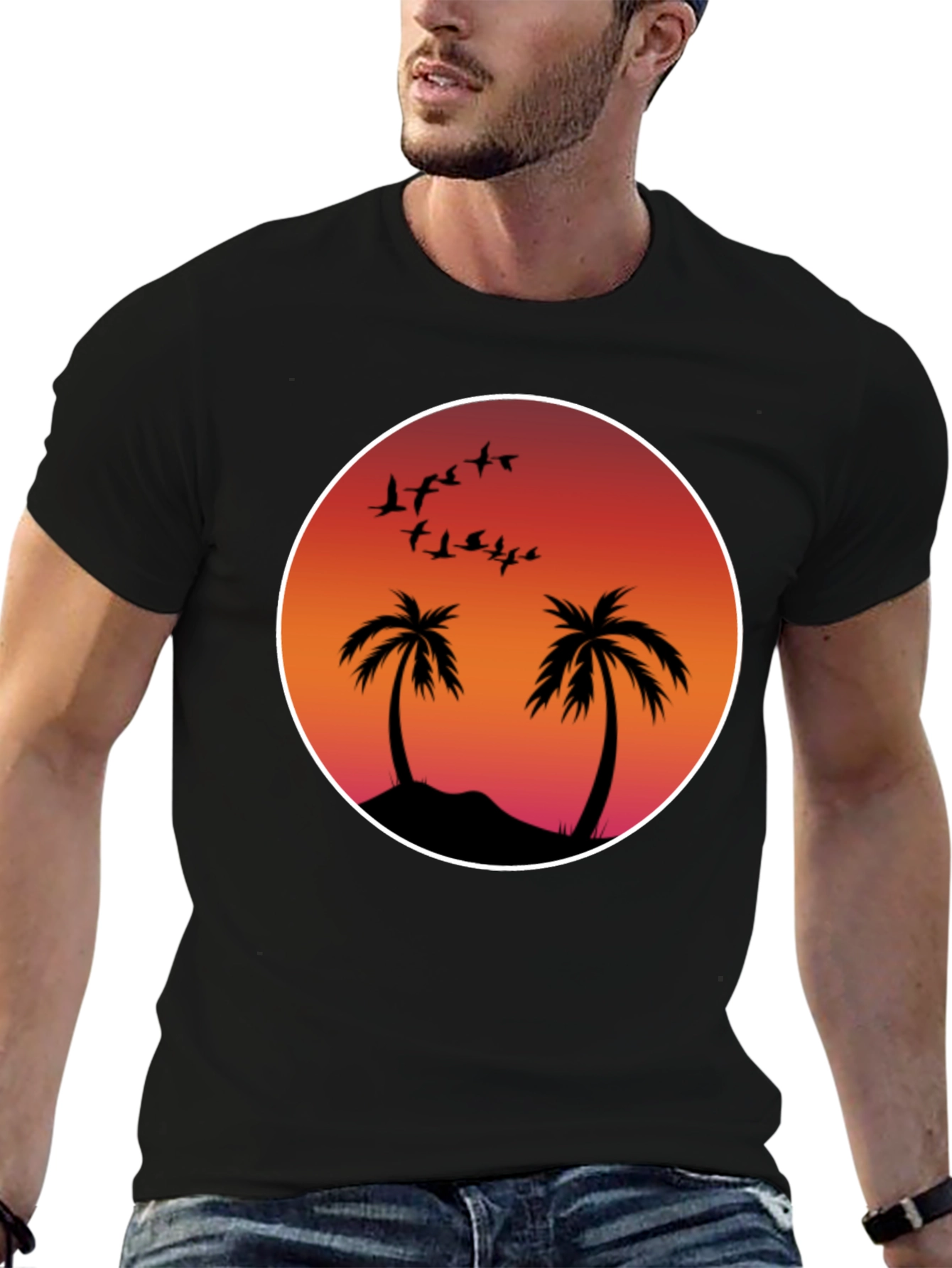 Sunset Palm Tee