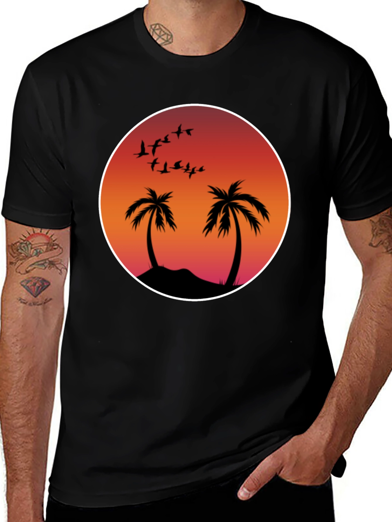 Sunset Palm Tee