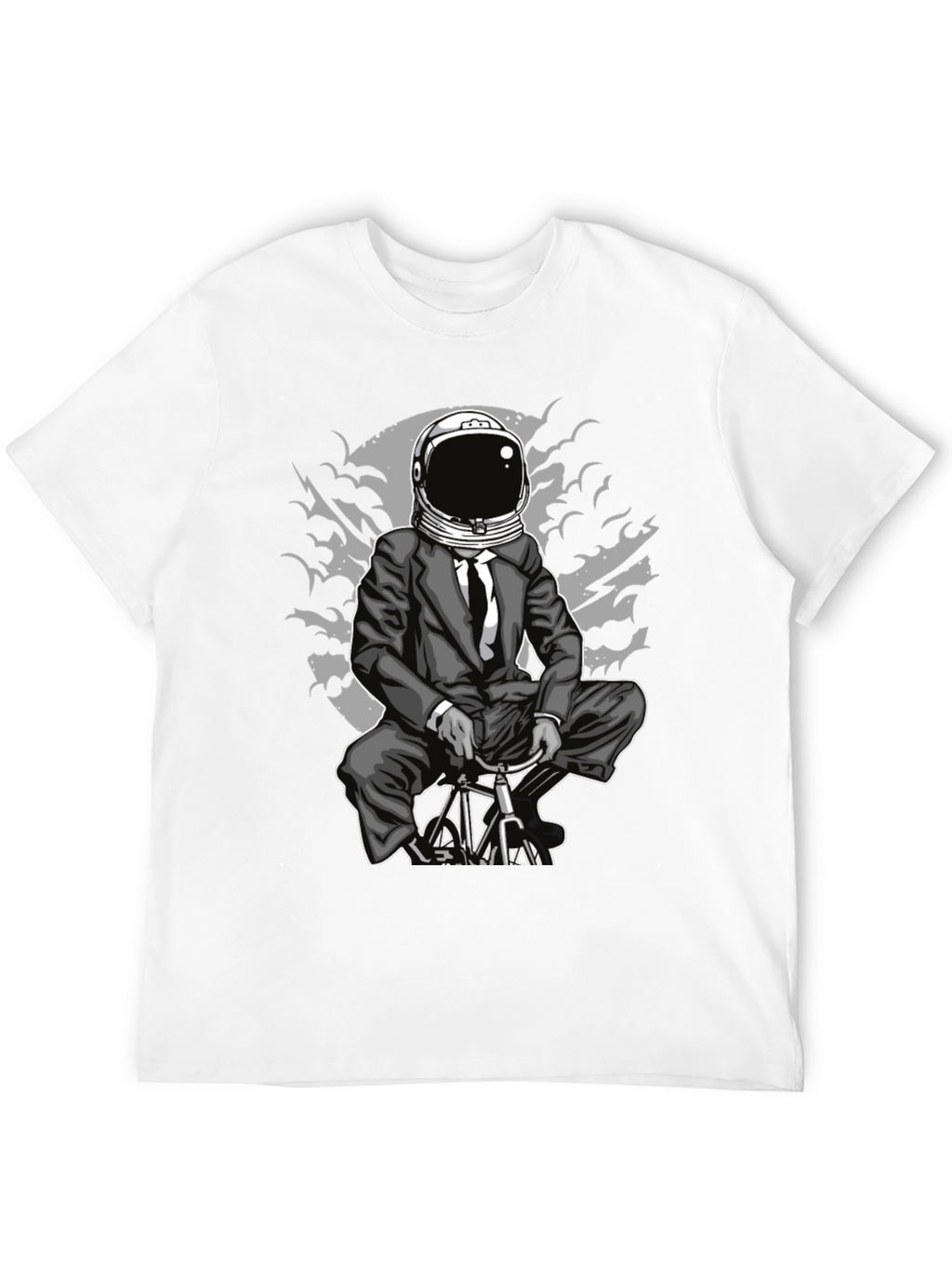 Astronaut Biker Graphic Tee - Space Rider T-Shirt