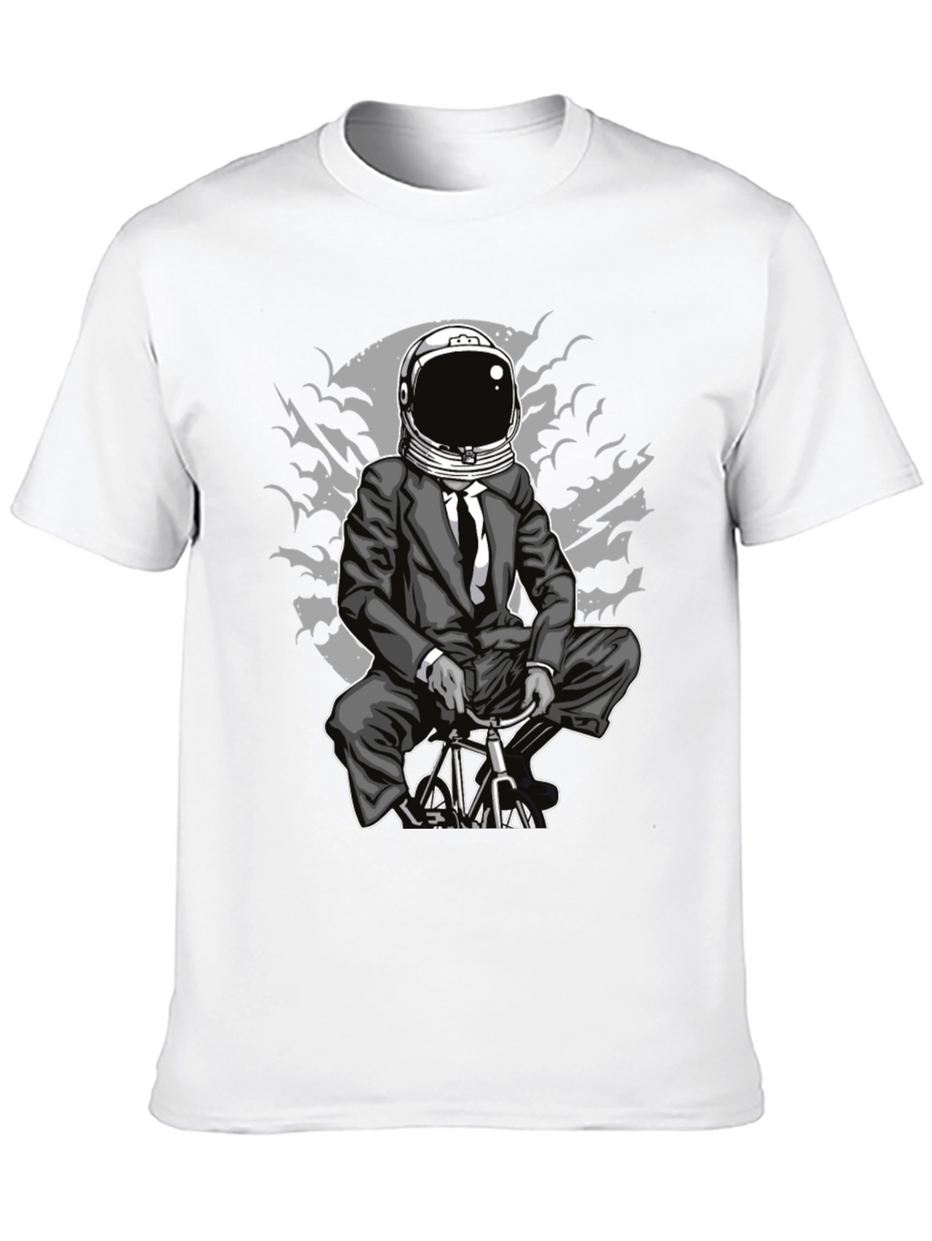 Astronaut Biker Graphic Tee - Space Rider T-Shirt