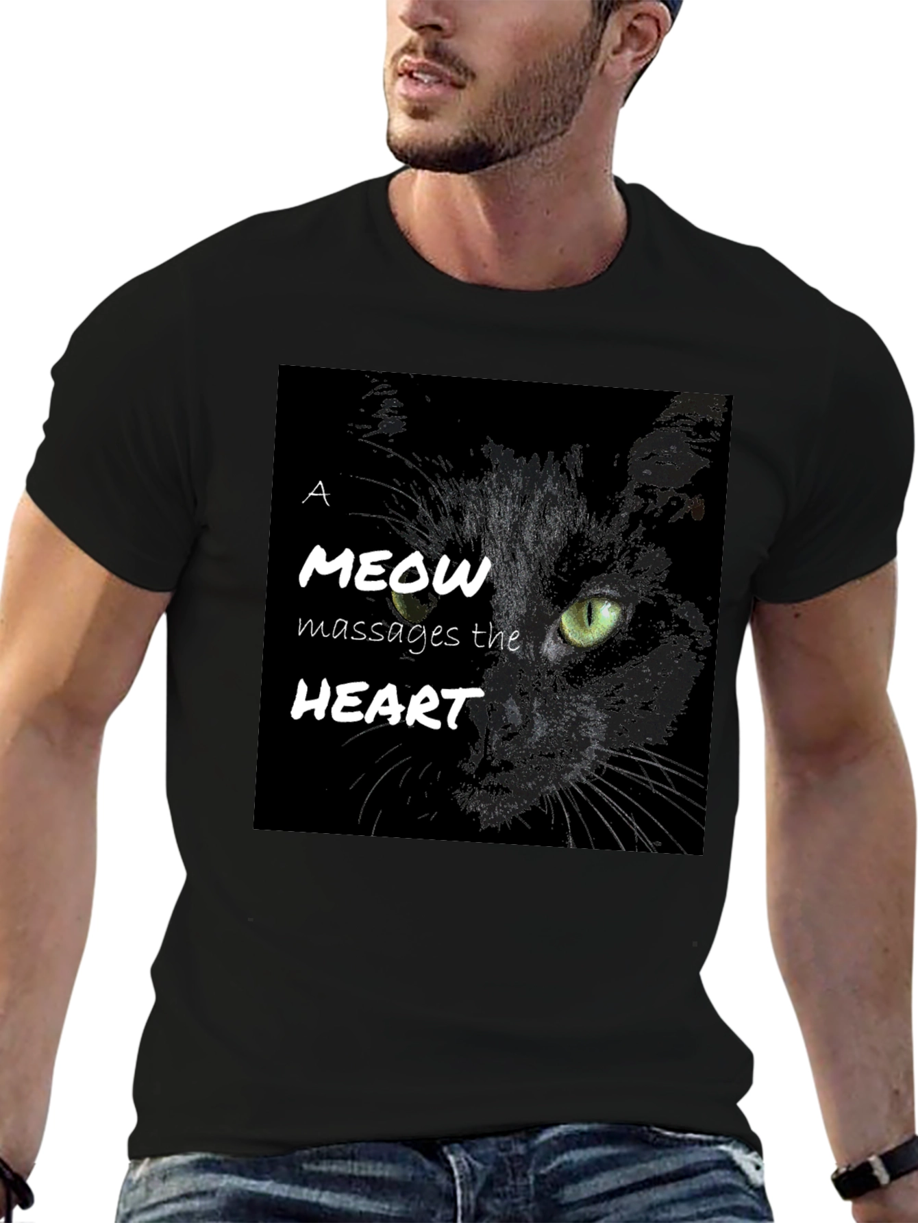 Cat Meow Massages The Heart T-Shirt