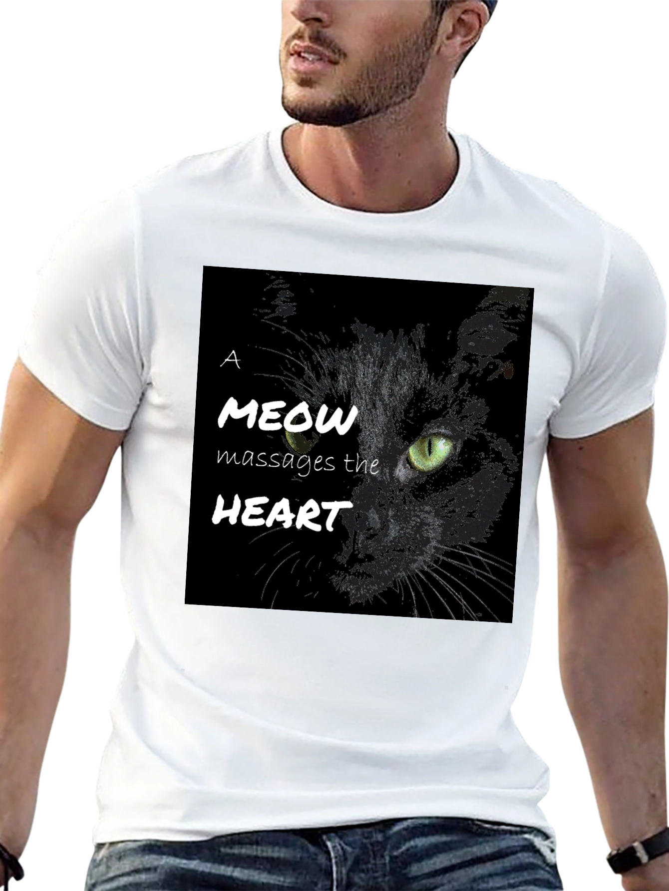 Cat Meow Massages The Heart T-Shirt