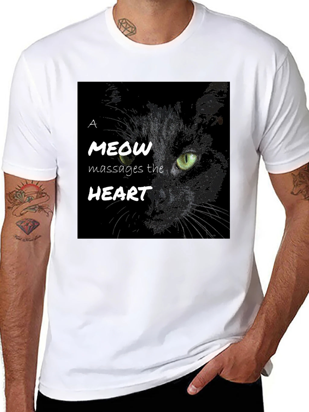 Cat Meow Massages The Heart T-Shirt