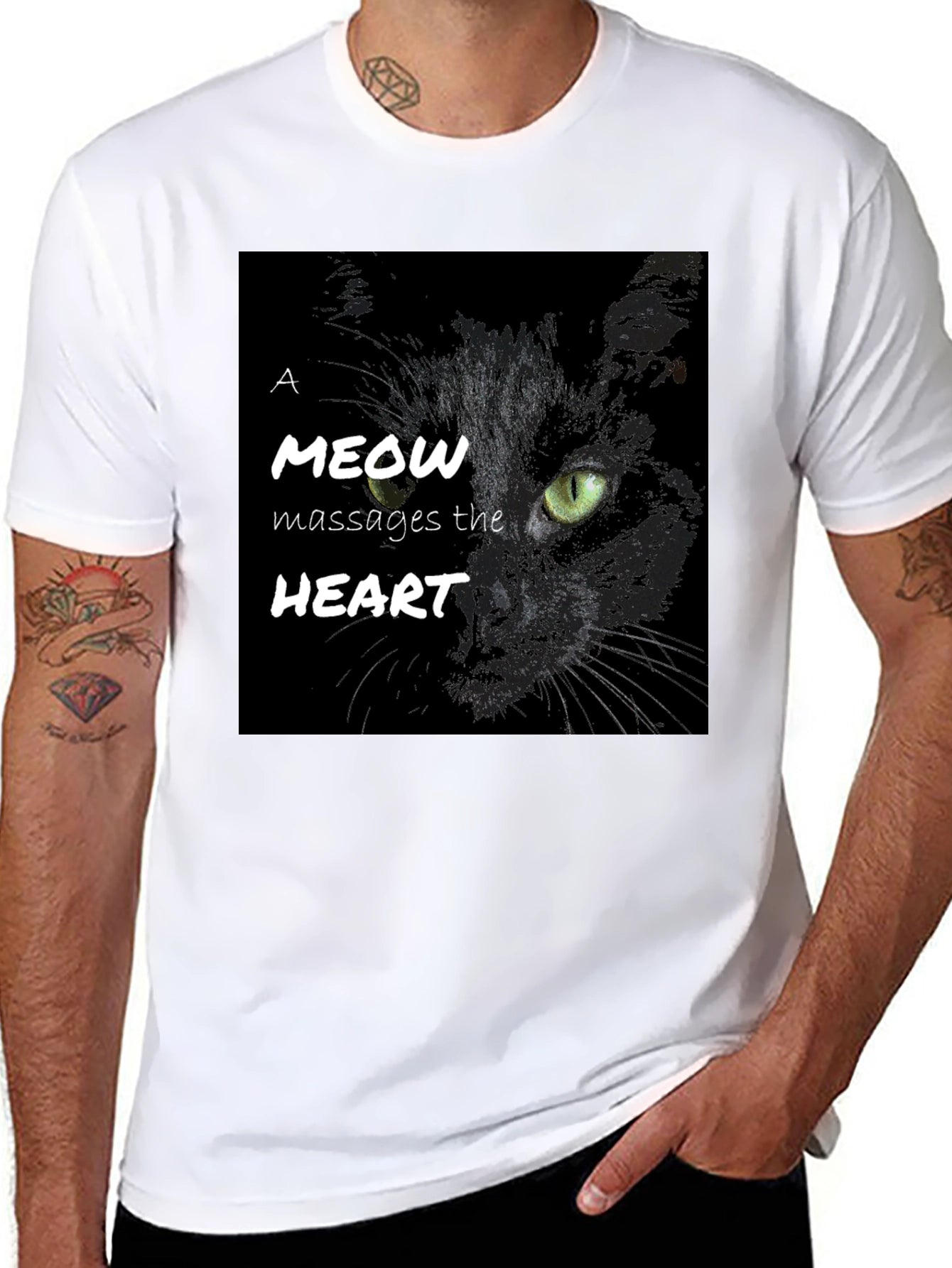 Cat Meow Massages The Heart T-Shirt