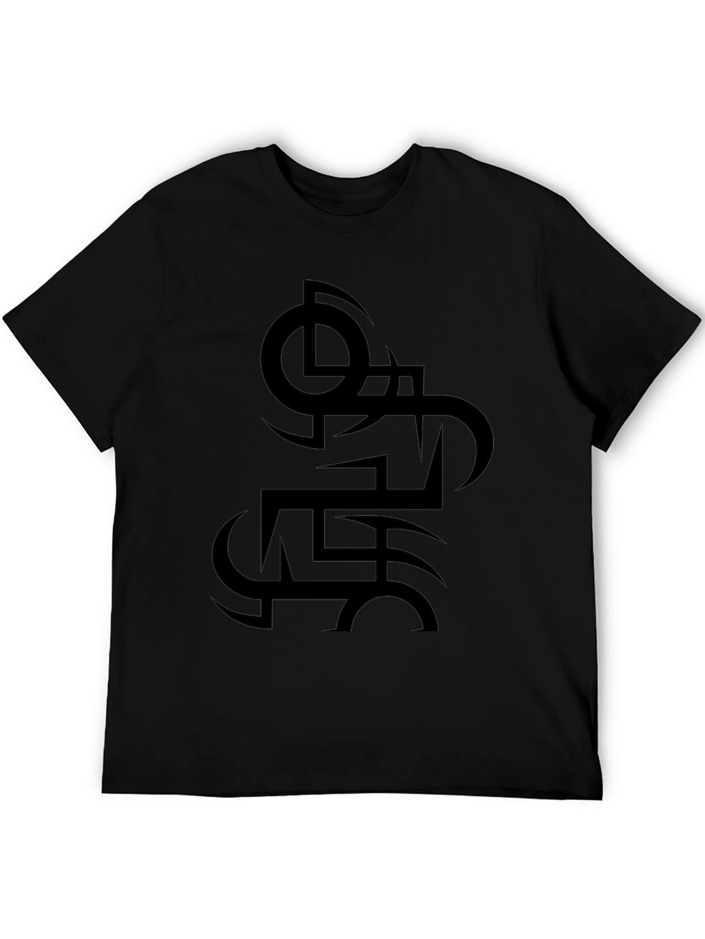 Abstract Graphic Tee - Black Cotton Blend